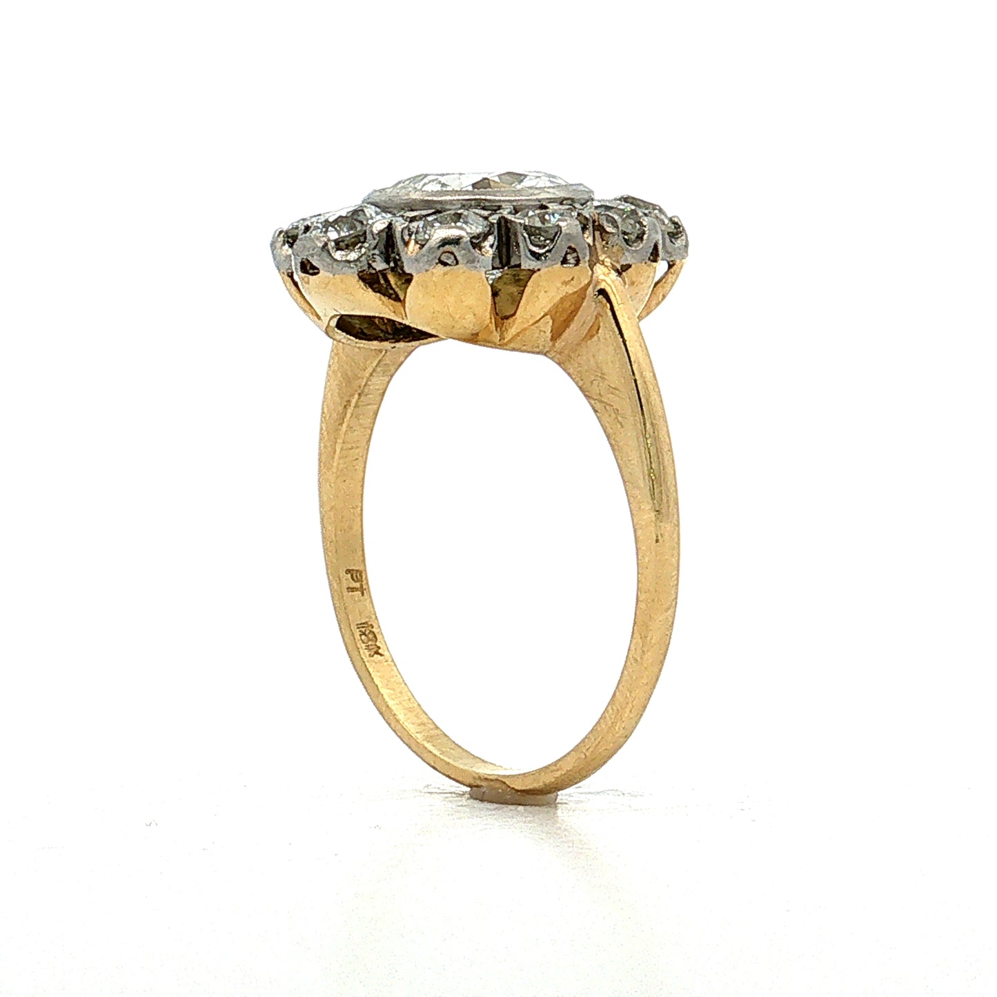 1.75 Old European Diamond Engagement Ring Platinum & 18k