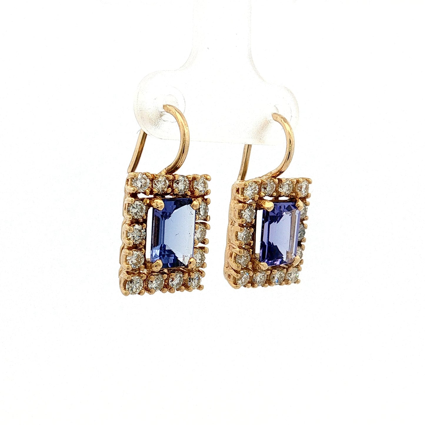 2.40 Tanzanite & Diamond Drop Earrings 18k