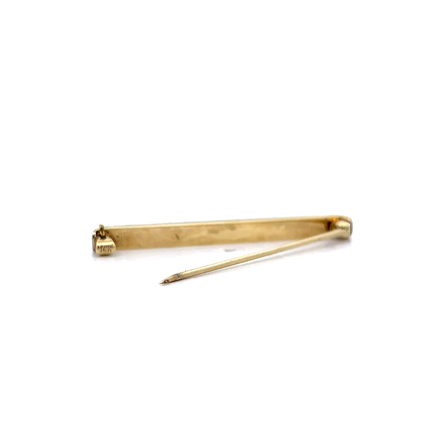 Antique Art Deco Pearl Brooch 14k Two-Tone Gold