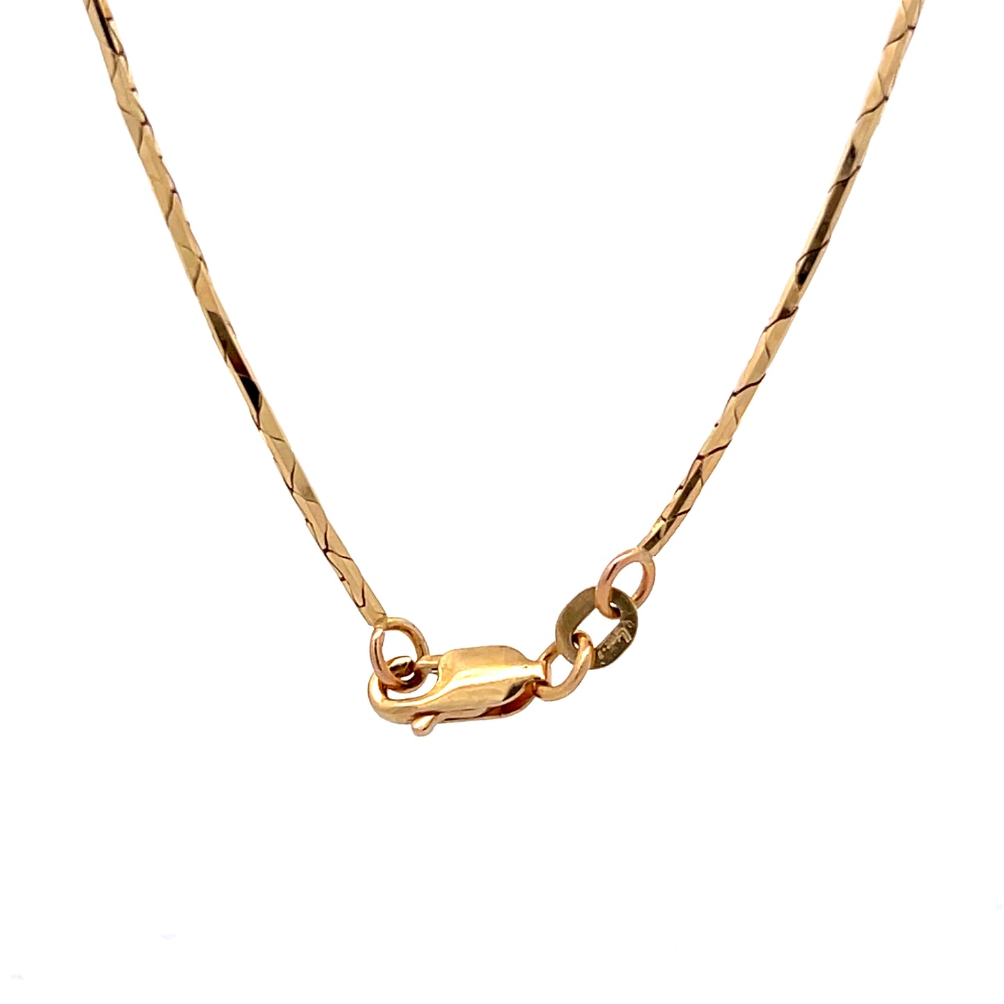 16" Triangular Box Chain Necklace 14k Yellow Gold