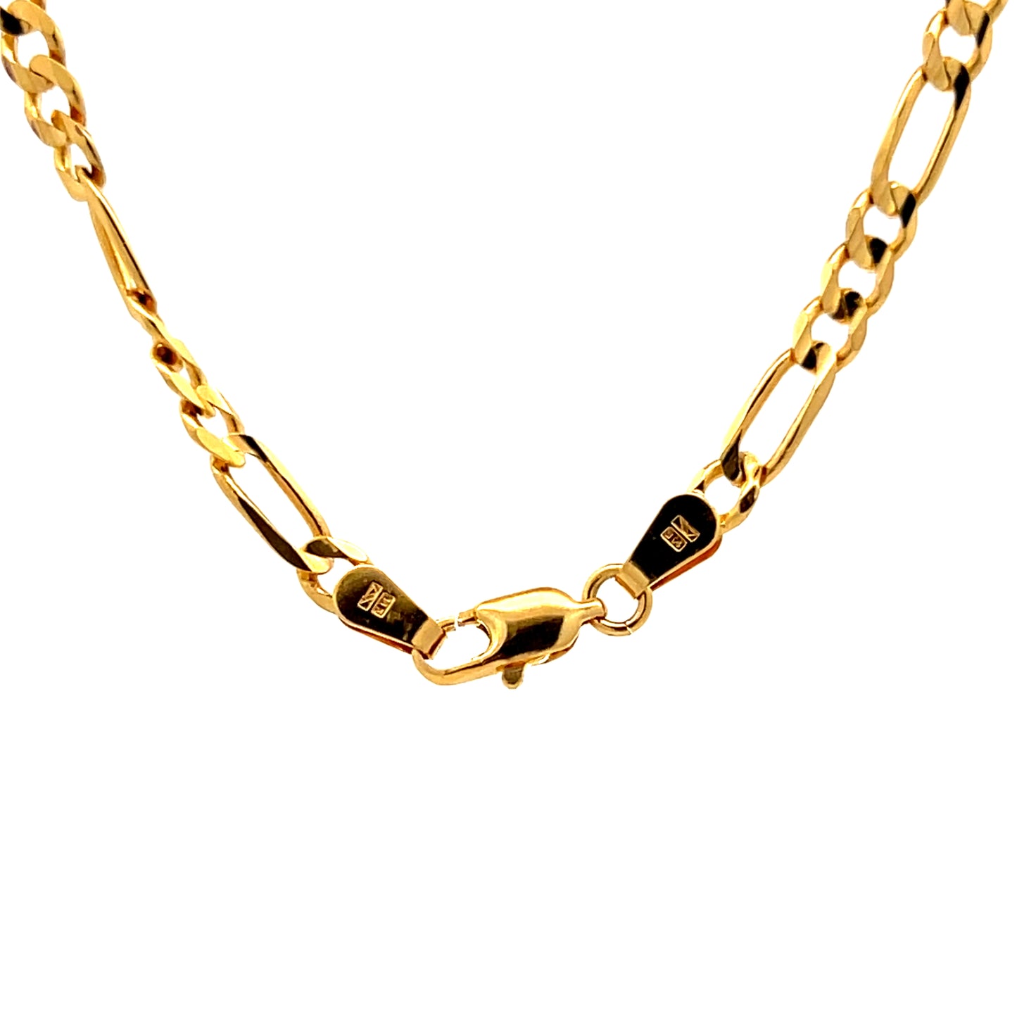 19" Figaro Chain Necklace 14k Yellow Gold