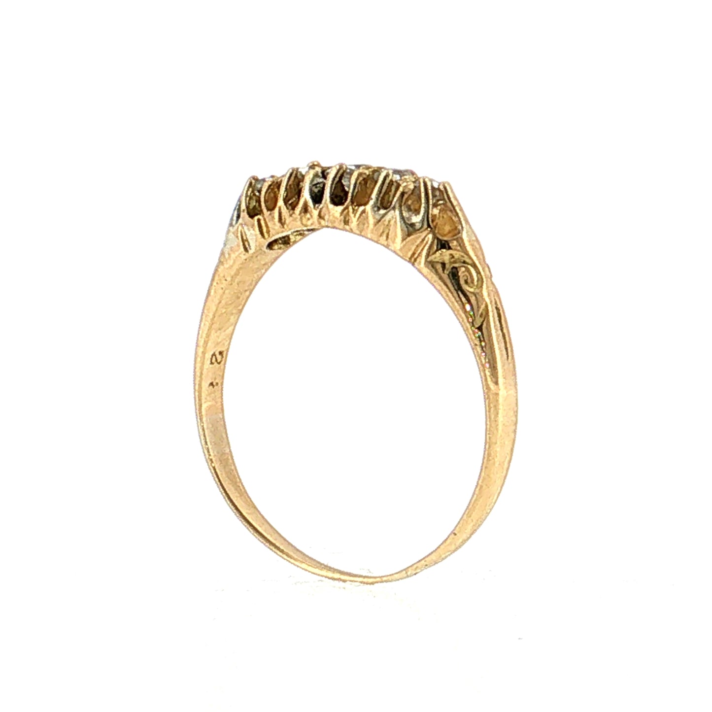 Victorian Diamond Five Stone Stacking Ring 18k
