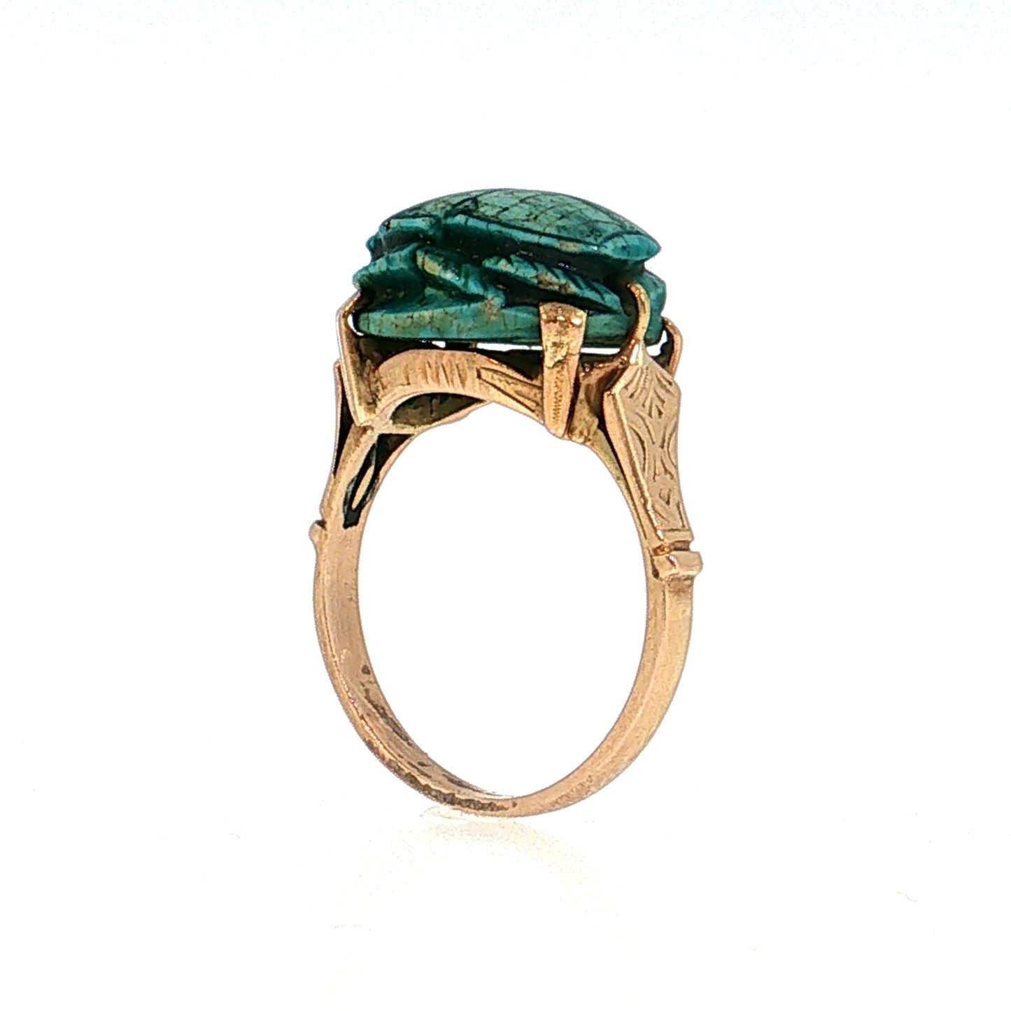 Antique Victorian Scarab Cocktail Ring 14k