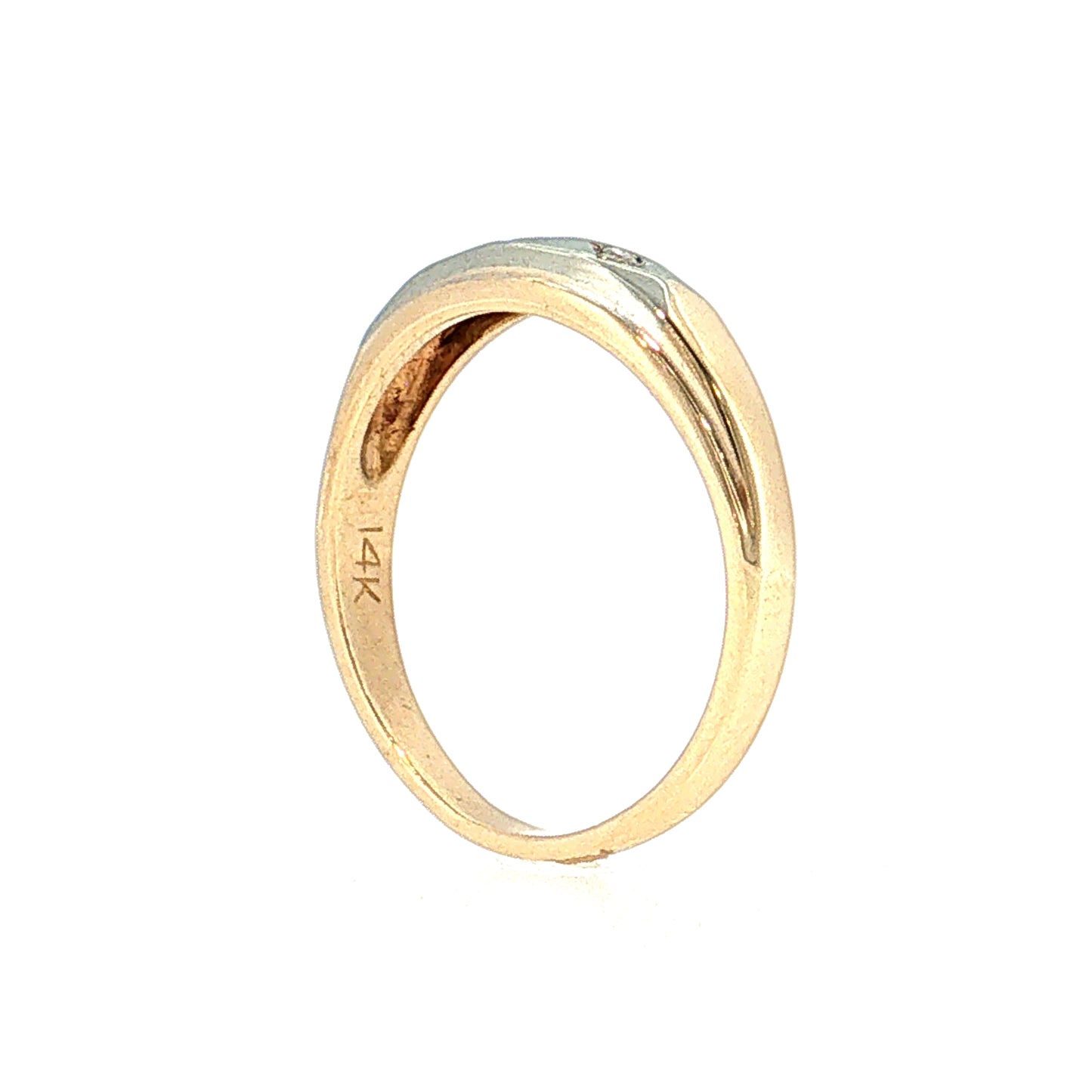 Vintage Mid-Century Diamond Men's Ring 14k Two-Tone