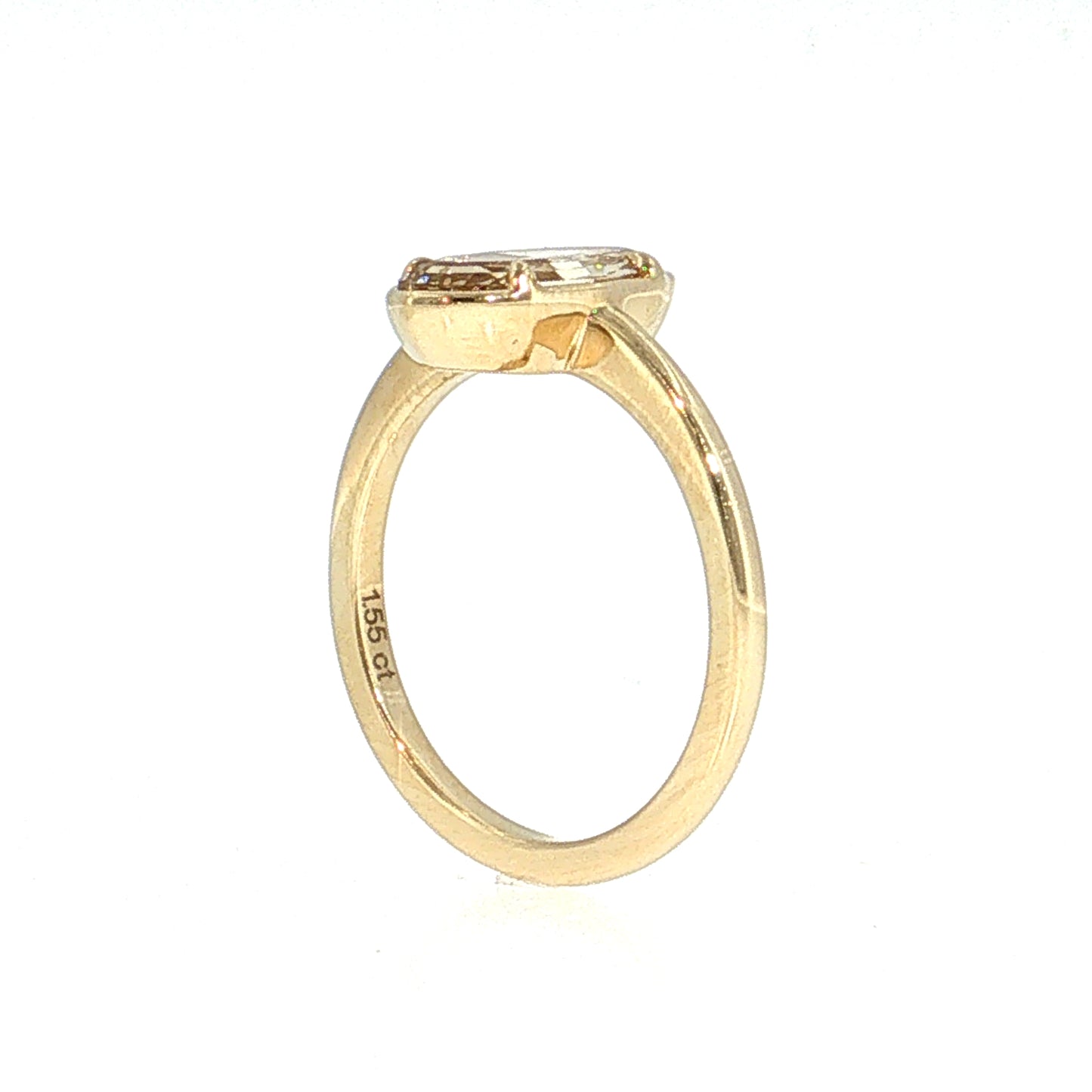 1.55 Oval Step Cut Diamond Solitaire Ring 14k
