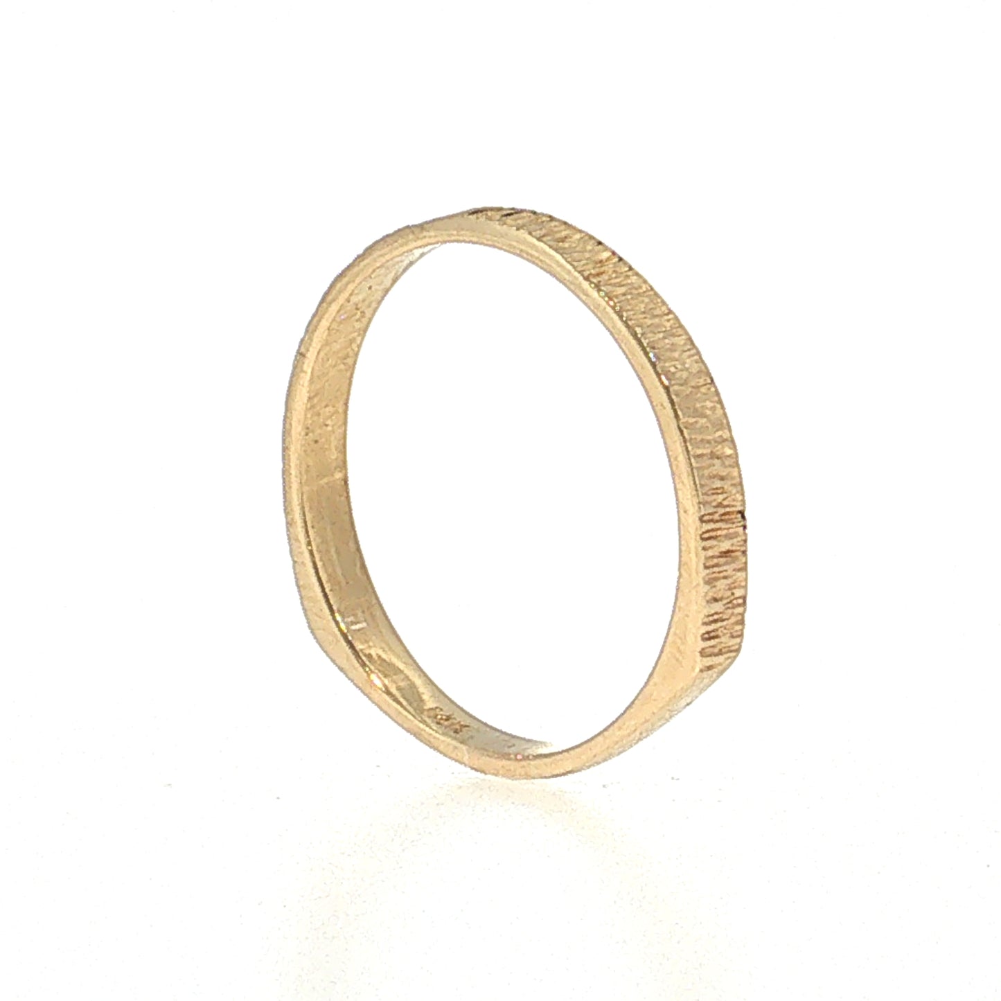 Textured Square Band Ring 14k Yellow Gold