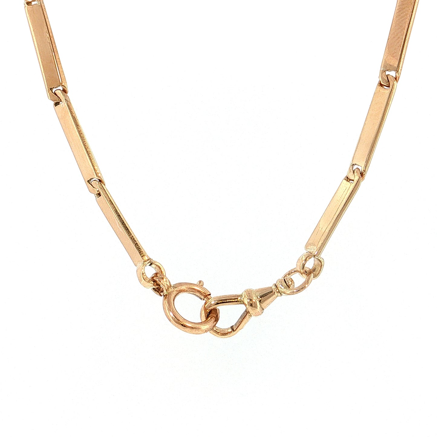 Victorian Watch Fob Chain Necklace 14k Yellow Gold