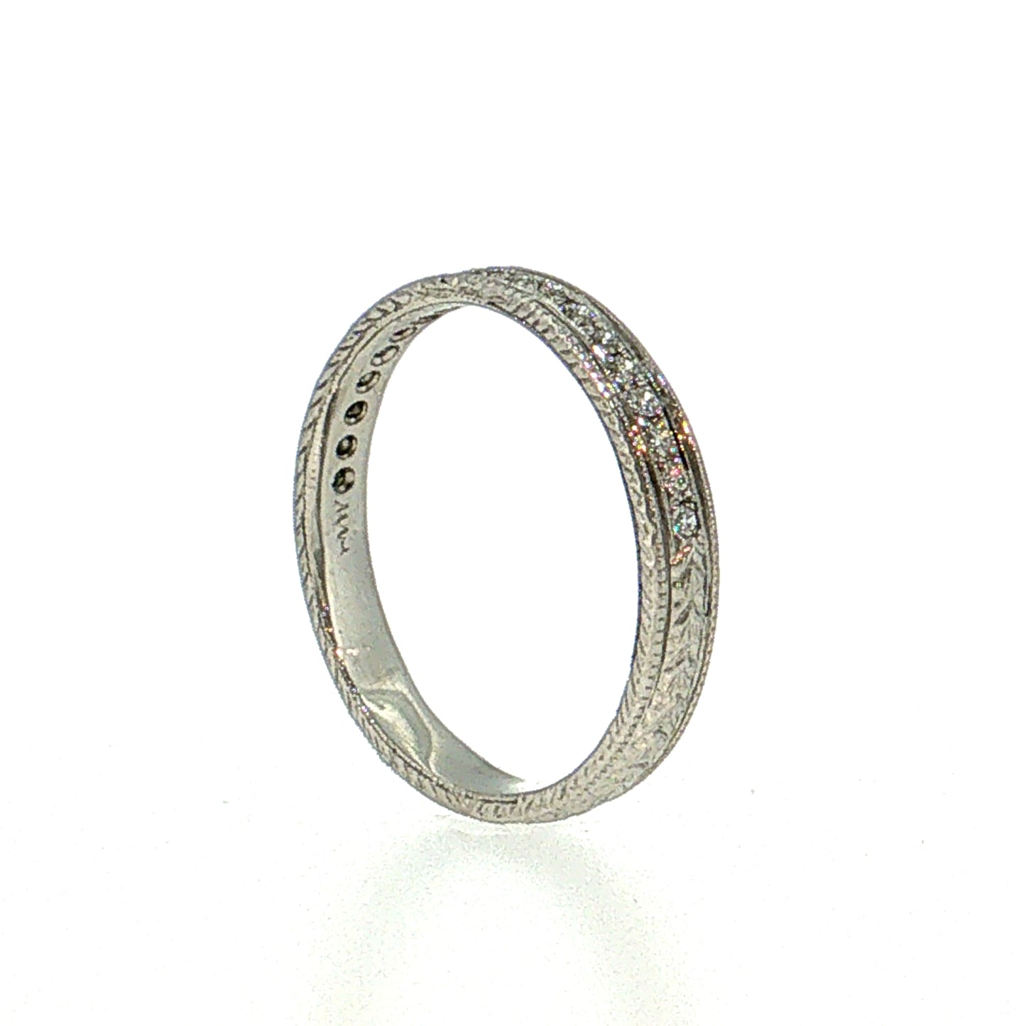 Diamond Chevron Wedding Band Platinum