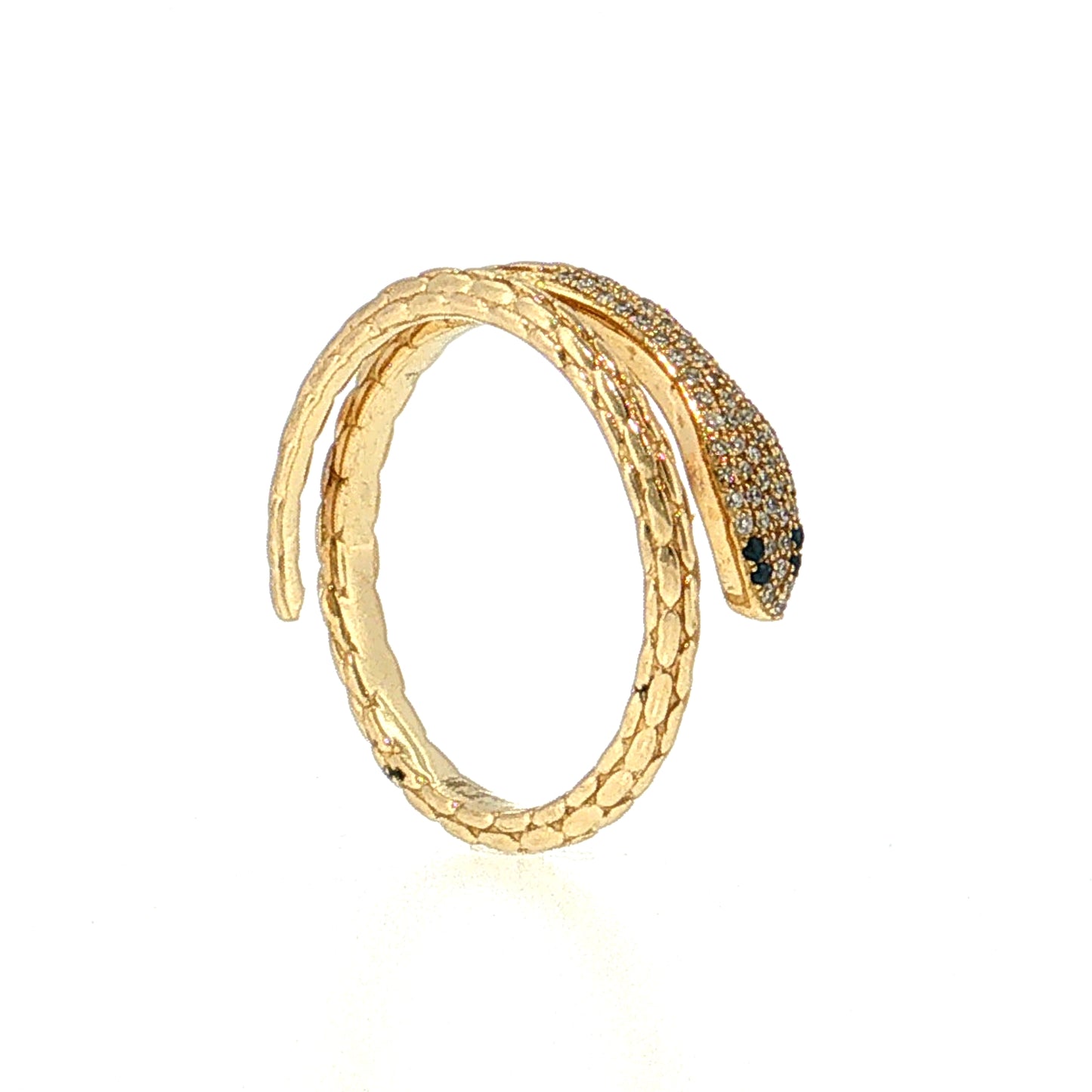 Diamond & Sapphire Snake Stacking Ring 14k