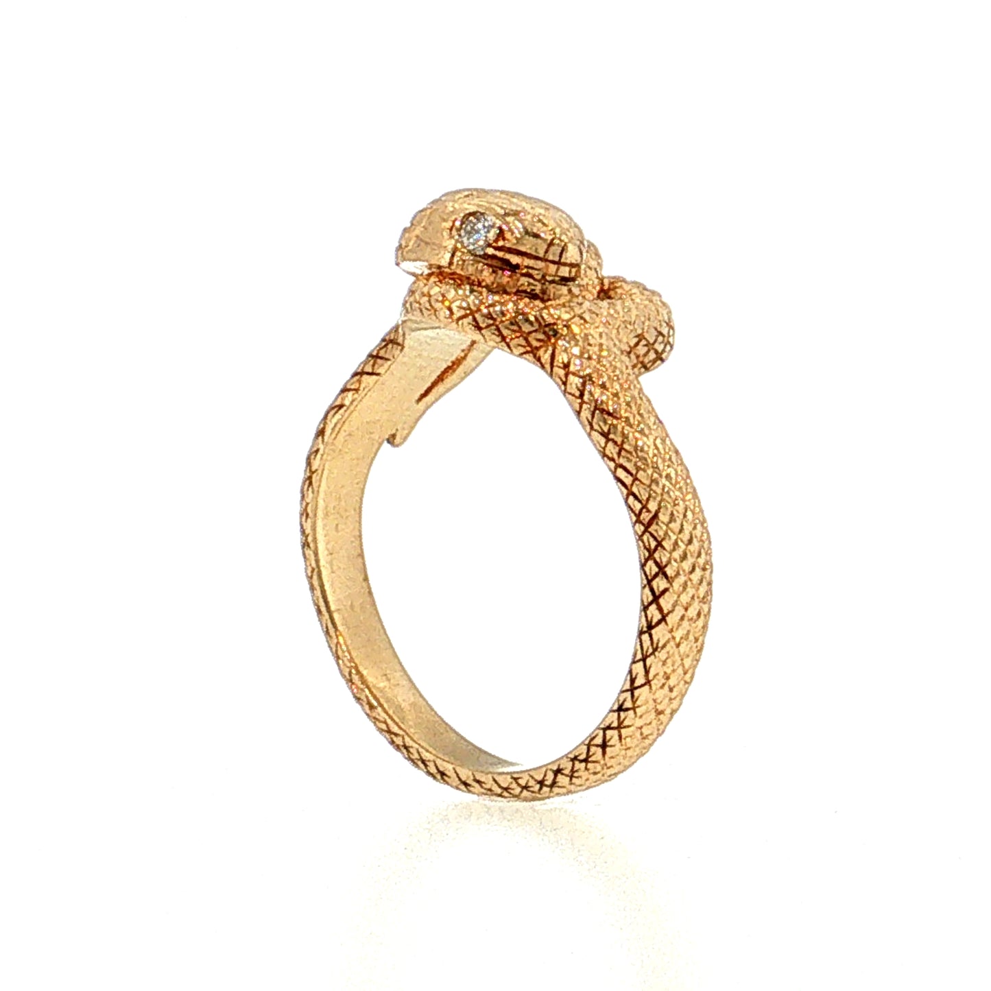 Diamond Snake Cocktail Ring 14k Yellow Gold