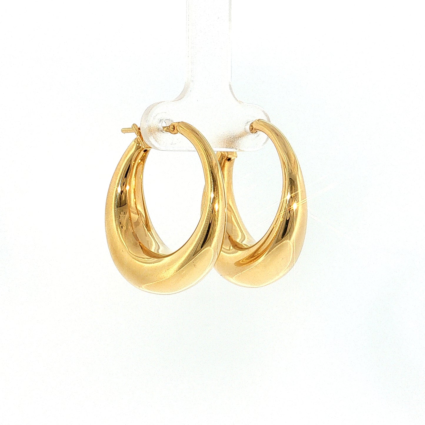 Tapered Hoop Earrings 14k Yellow Gold