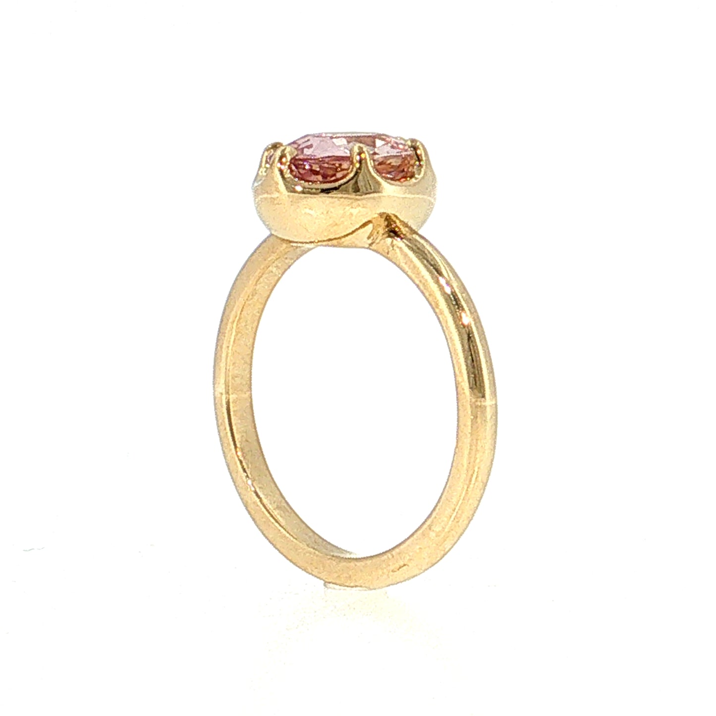 2.24 Oval Padparadscha Sapphire Solitaire Ring 14k