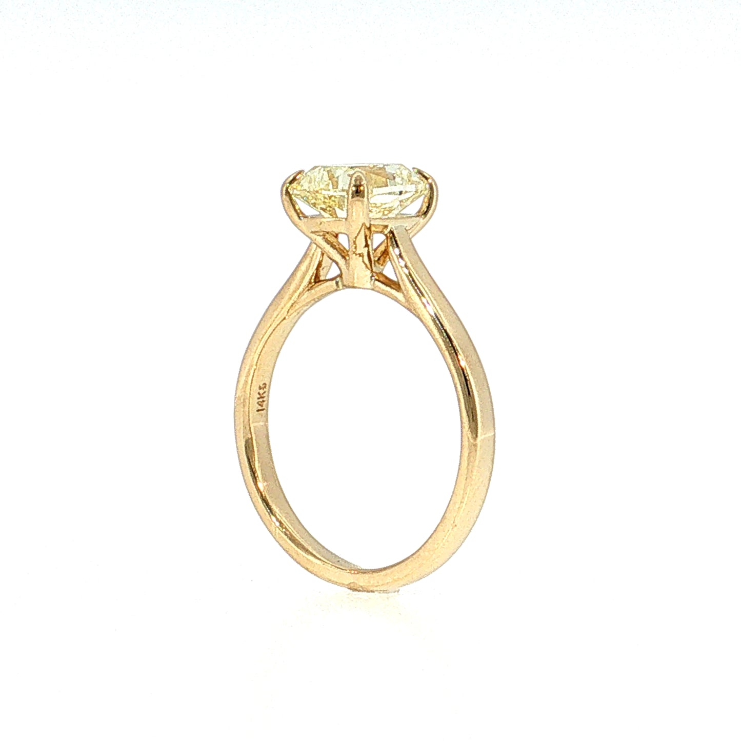 2.03 Old Mine Cushion Diamond Solitaire Ring 14k