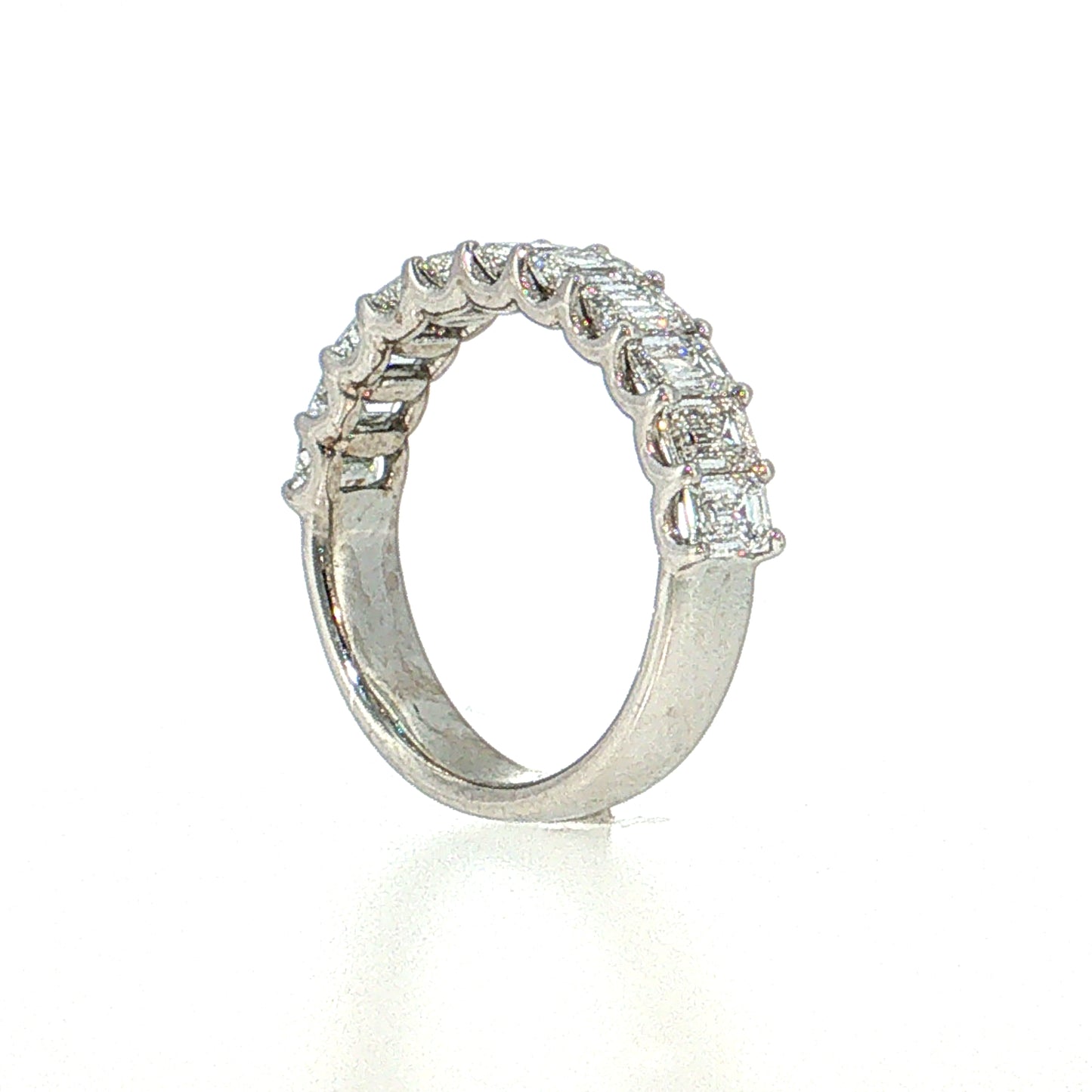 2.20 Baguette Diamond Half-Eternity Band 18k White Gold