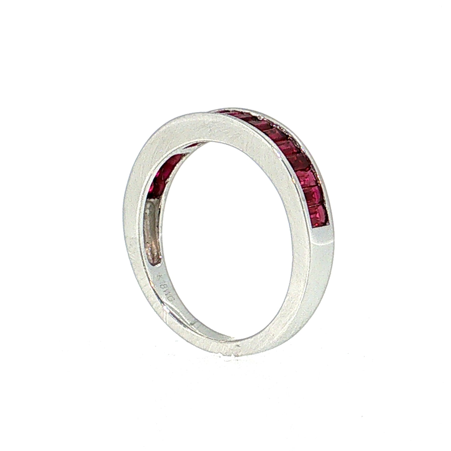 1.13 Ruby Baguette Half-Eternity Band 18k White Gold