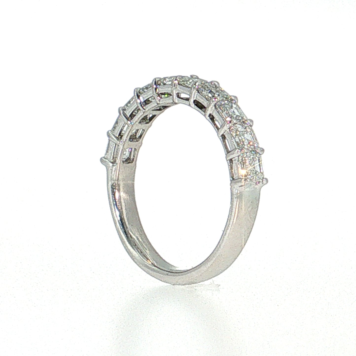 1.65 Asscher Diamond Half-Eternity Band 18k White Gold