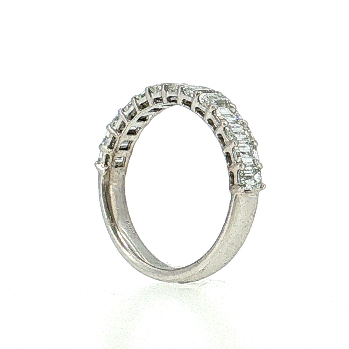 1.56 Emerald Cut Diamond Half-Eternity Band 18k White Gold