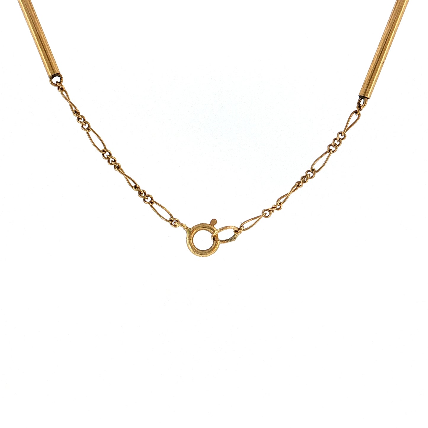 Vintage Mid-Century Figaro Chain Necklace 14k Yellow Gold