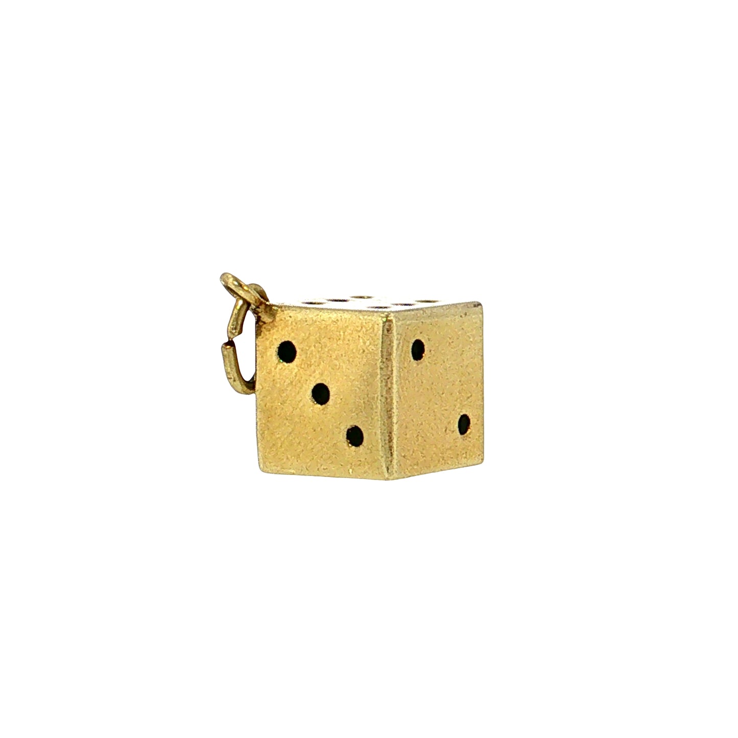 Vintage Mid-Century Gold Dice Charm 14k