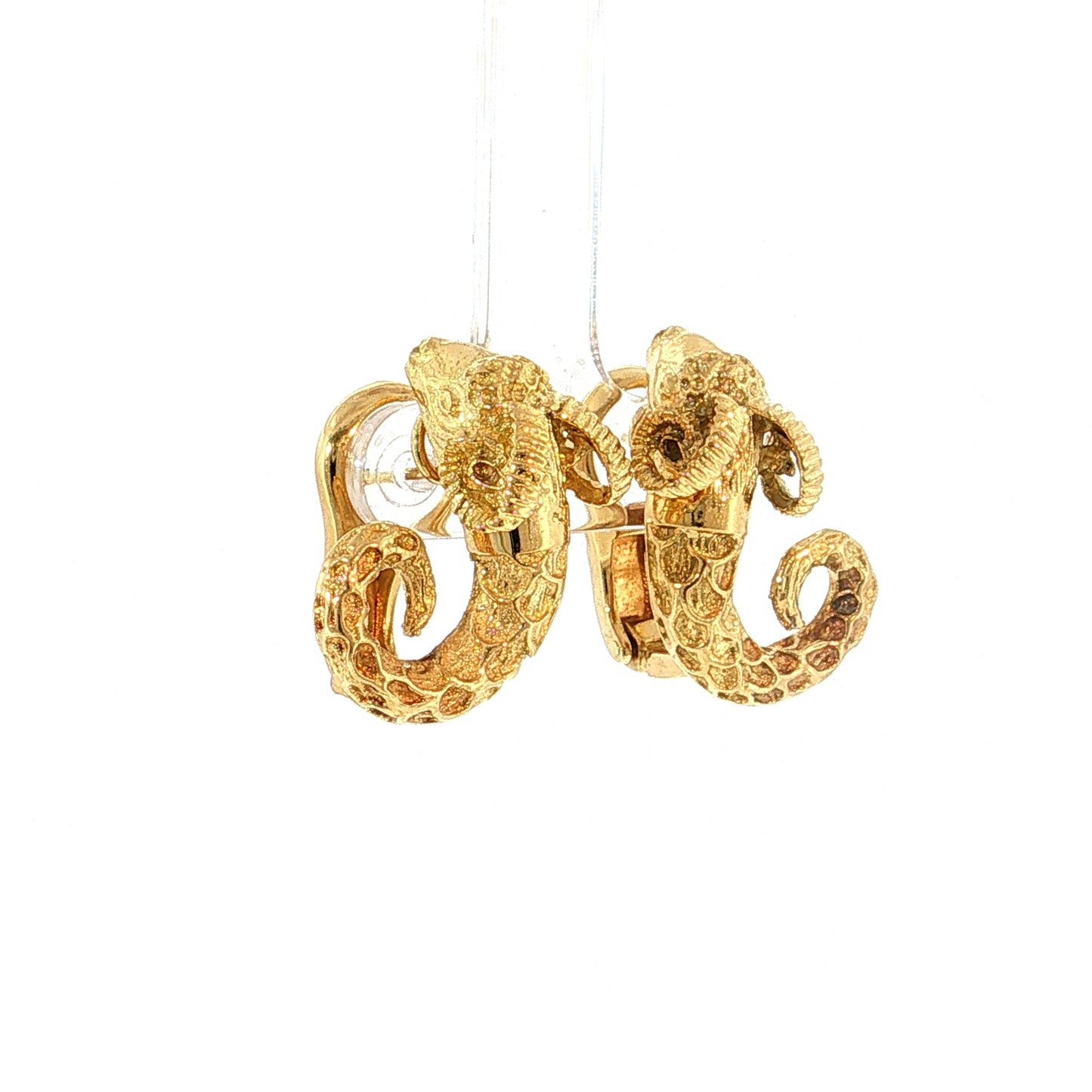 Capricorn Sea Goat Stud Earrings 18k Yellow Gold