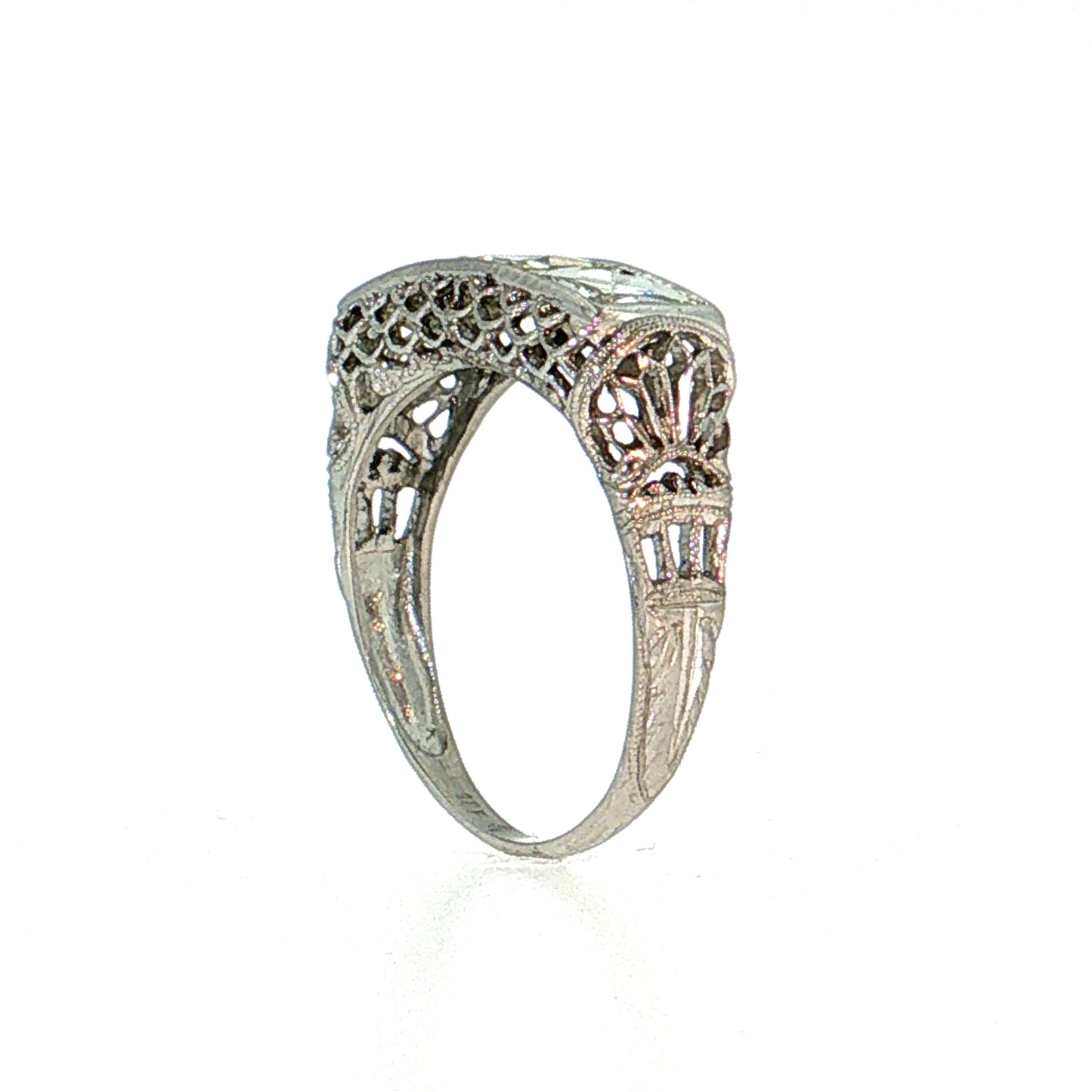 2.19 Antique Art Deco French Cut Diamond Engagement Ring Platinum