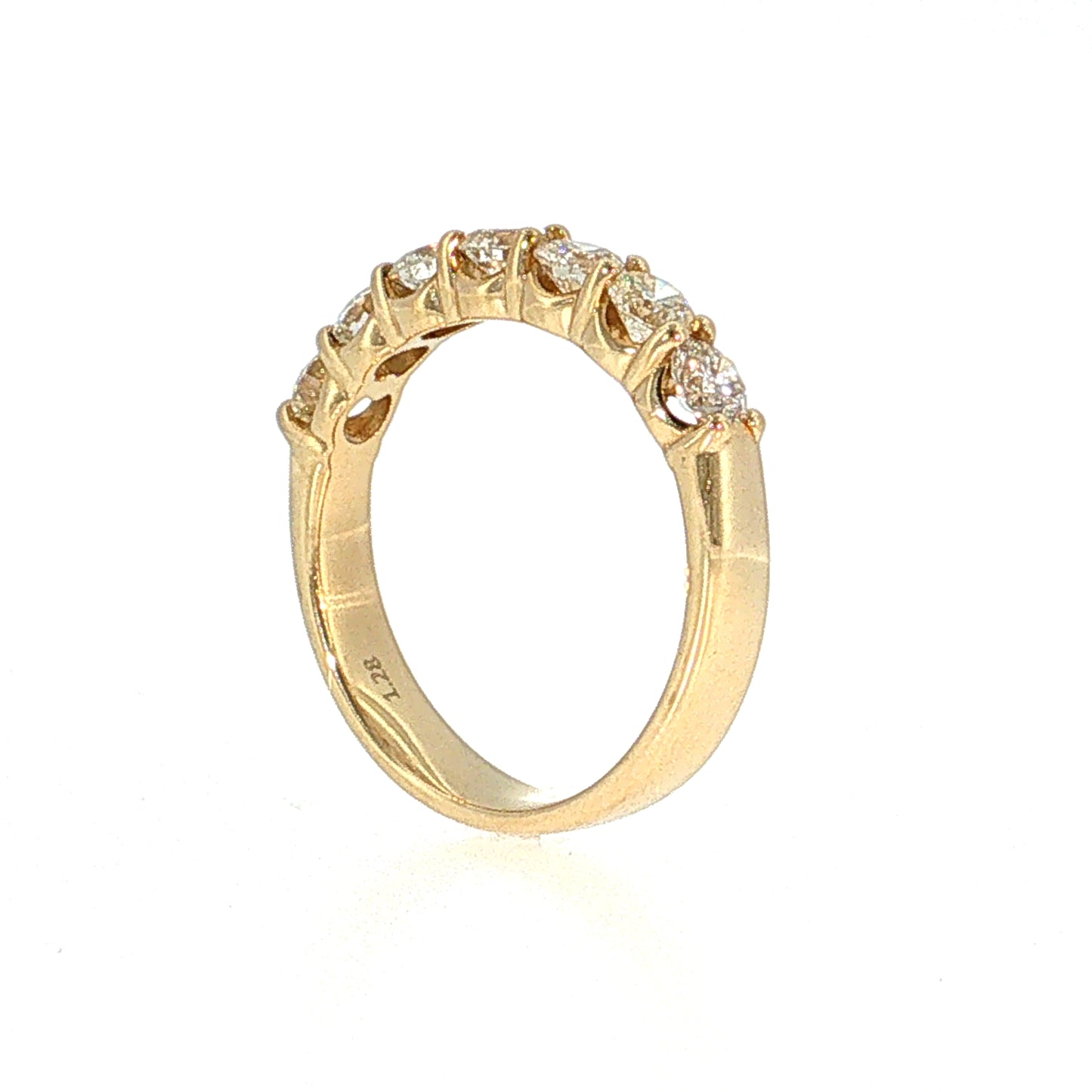 1.28 Round Brilliant Diamond Wedding Band 14k Yellow Gold