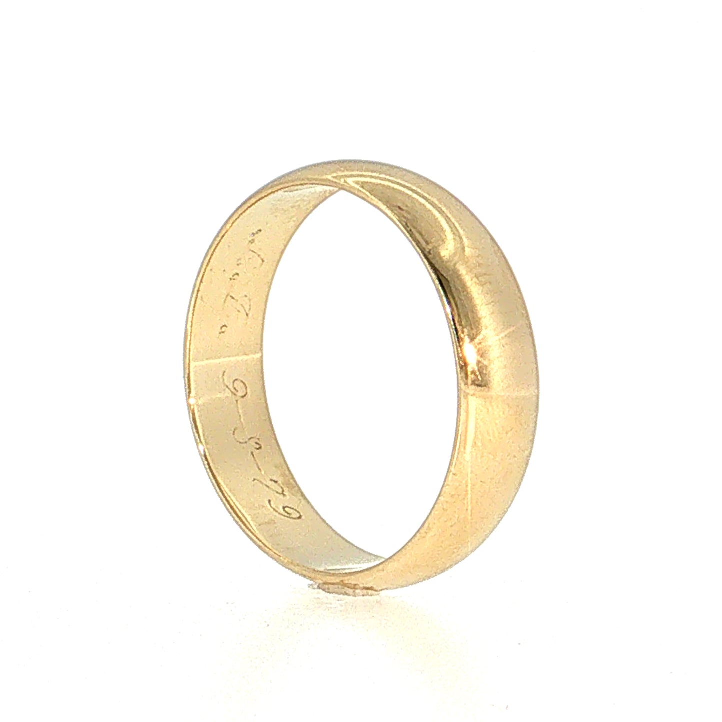 5.5mm Men's Half Round Wedding Band 14k Yellow Gold