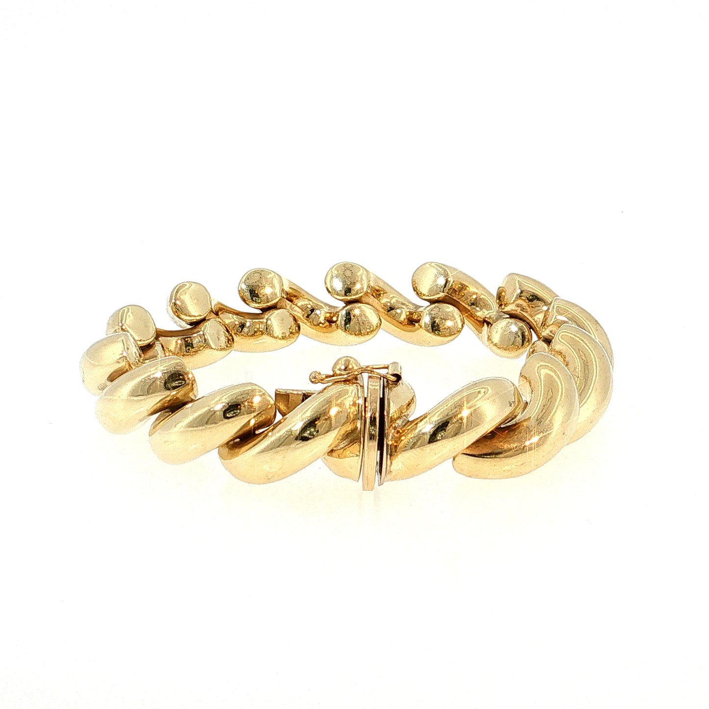 7.5 Inch Rope Twist Link Bracelet 10k Yellow Gold