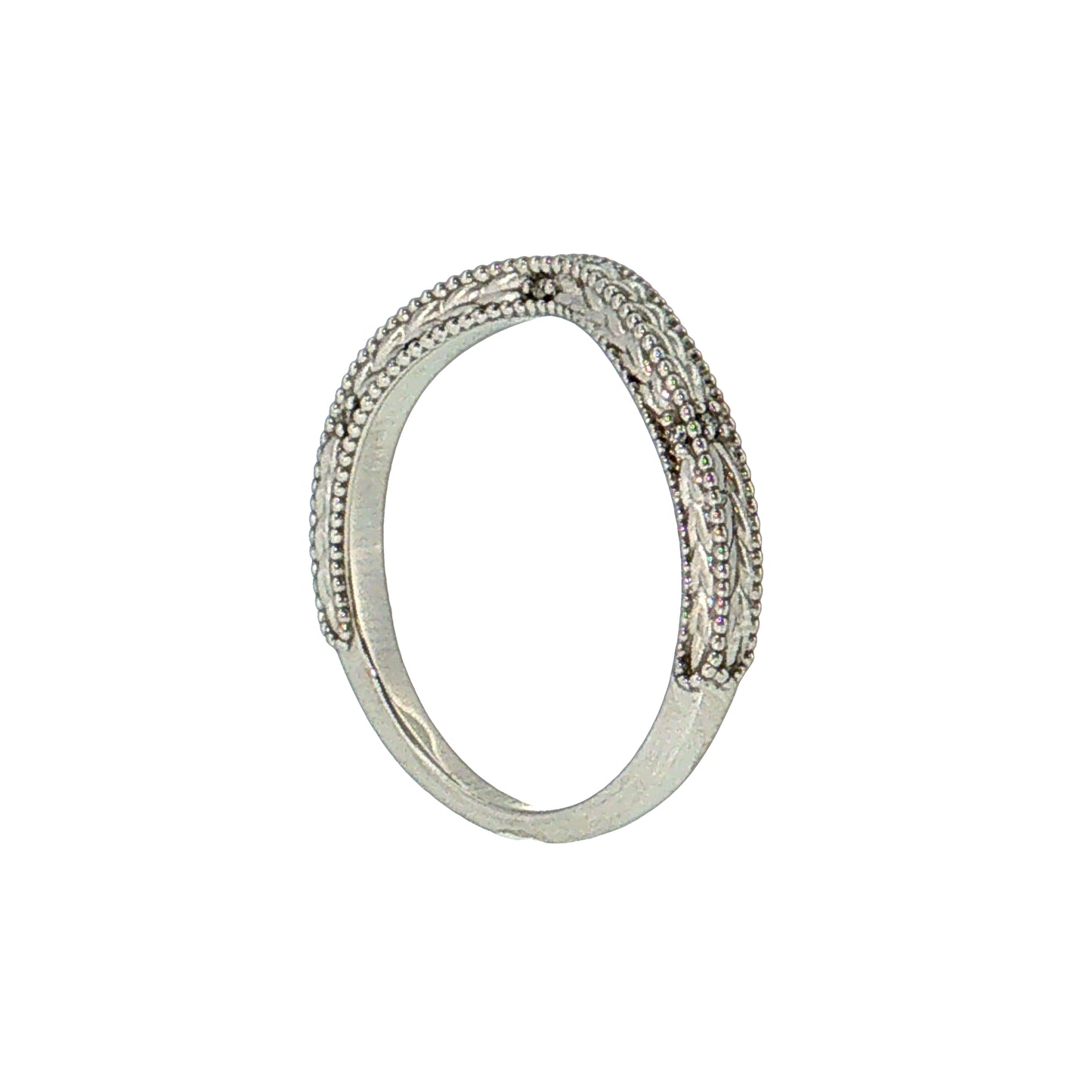 .03 Diamond Chevron Contoured Wedding Band 14k