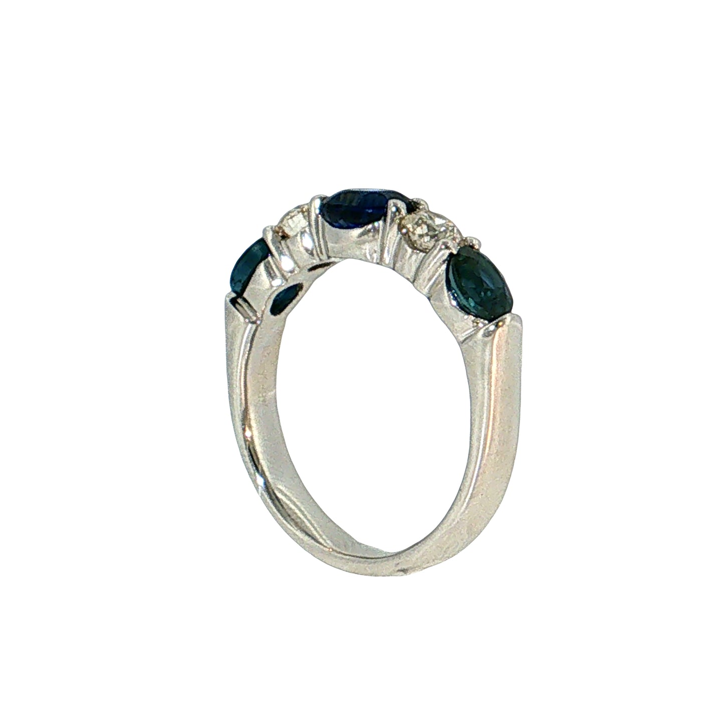 1.89 Sapphire Five Stone Ring 18k White Gold & Platinum