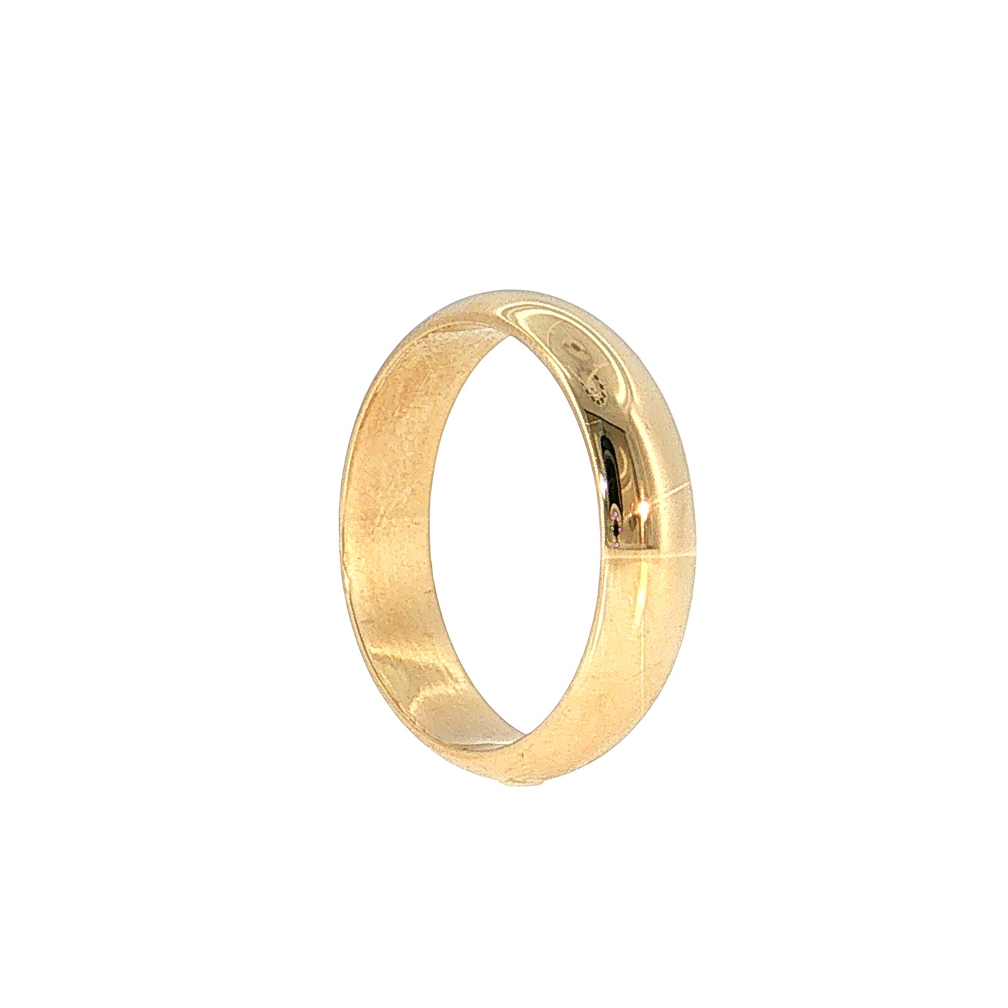 Men's Half Round Wedding Band 14k Yellow Gold
