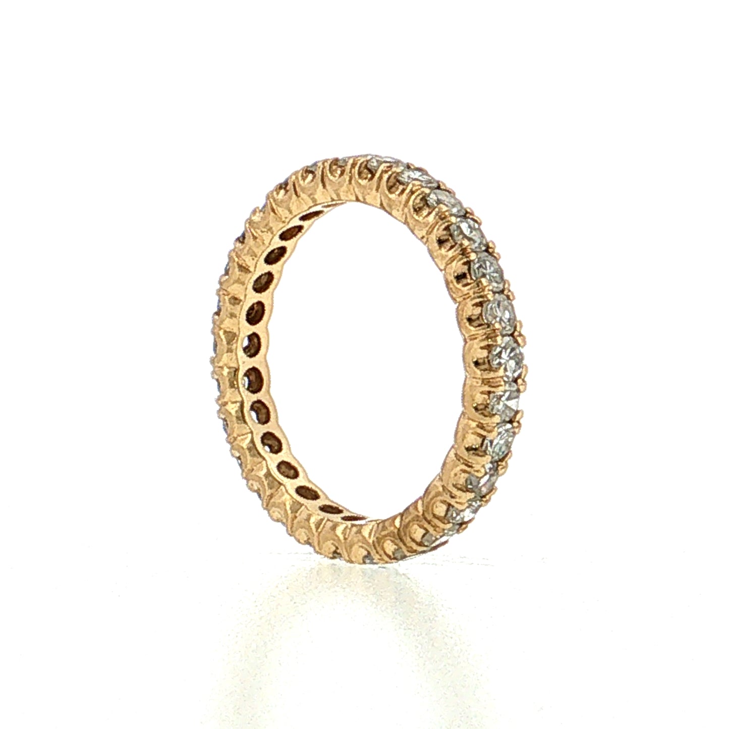 .87 Single Cut Diamond Eternity Wedding Band 14k