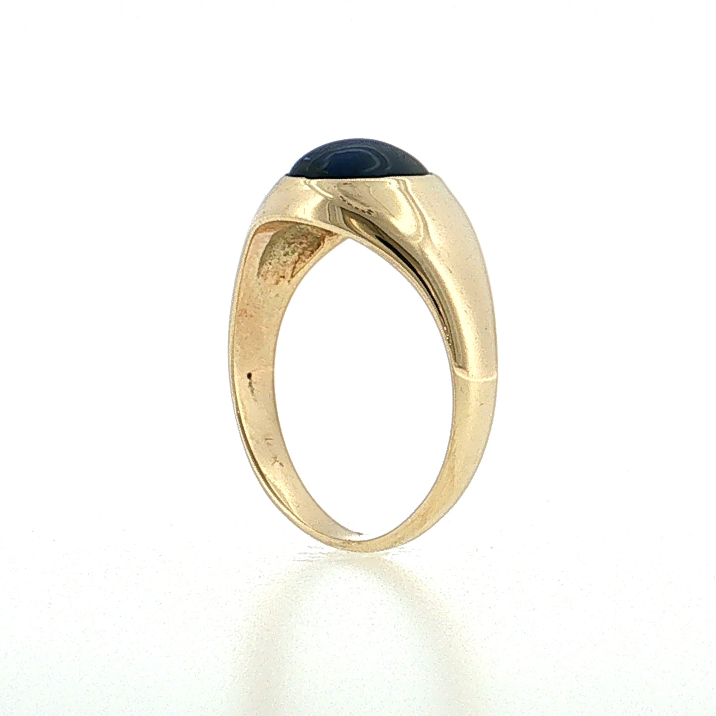 3.10 Blue Sapphire Cabochon Men's Ring 14k