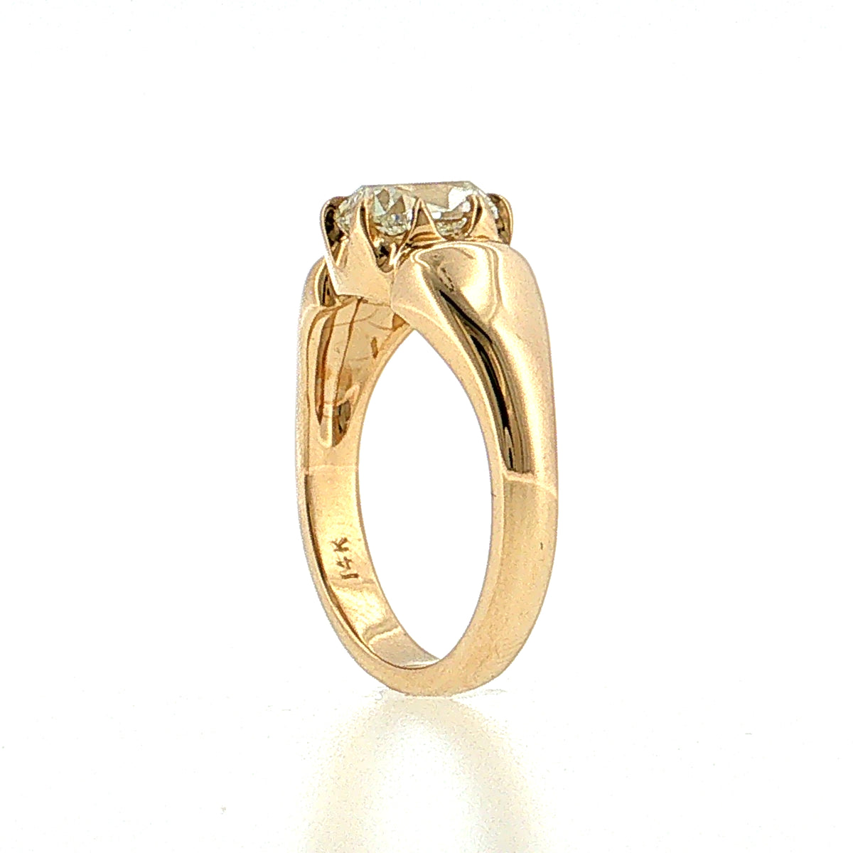 1.51 Old Mine Cushion Diamond Engagement Ring 14K
