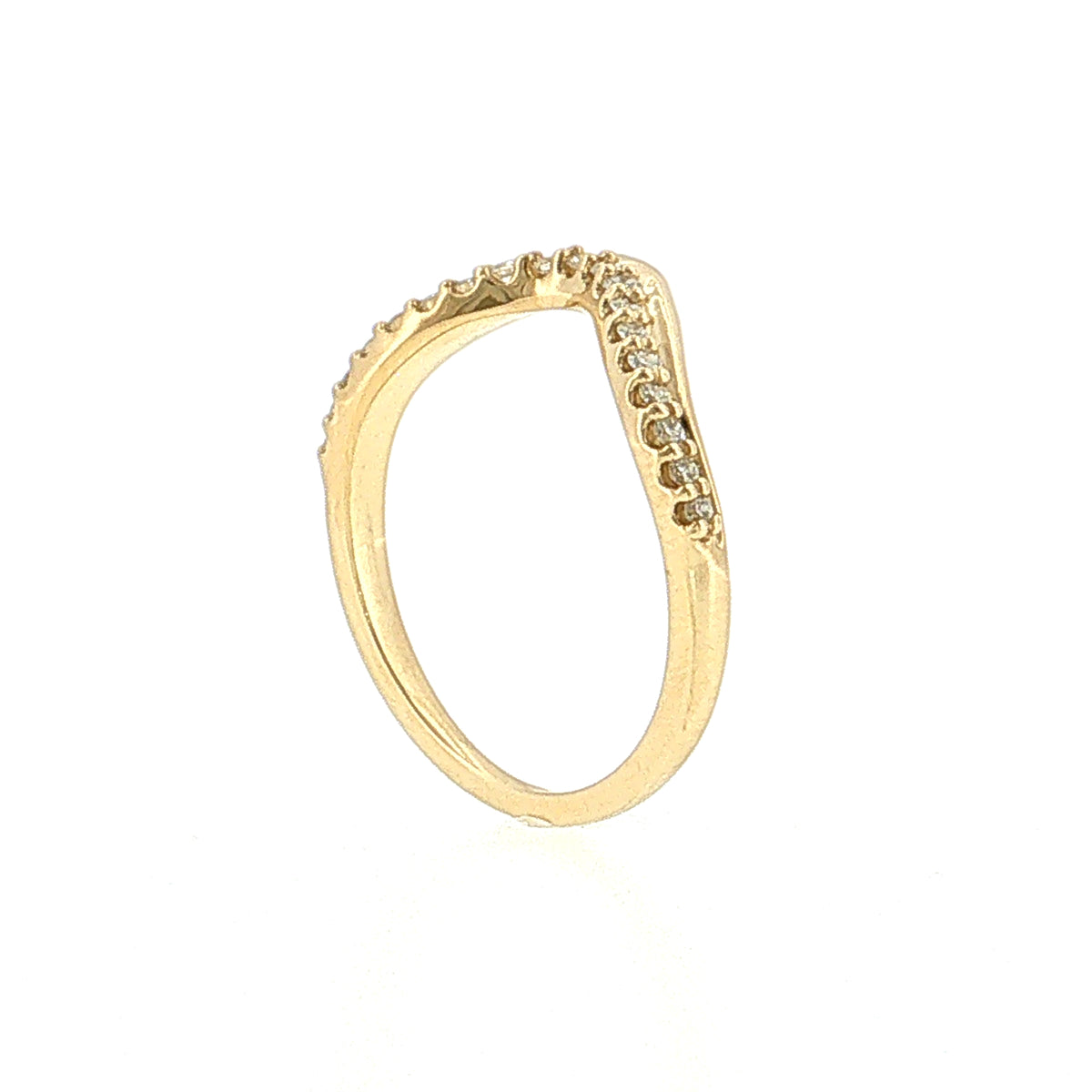 .35 Diamond Contour Stacking Band 14k Yellow Gold