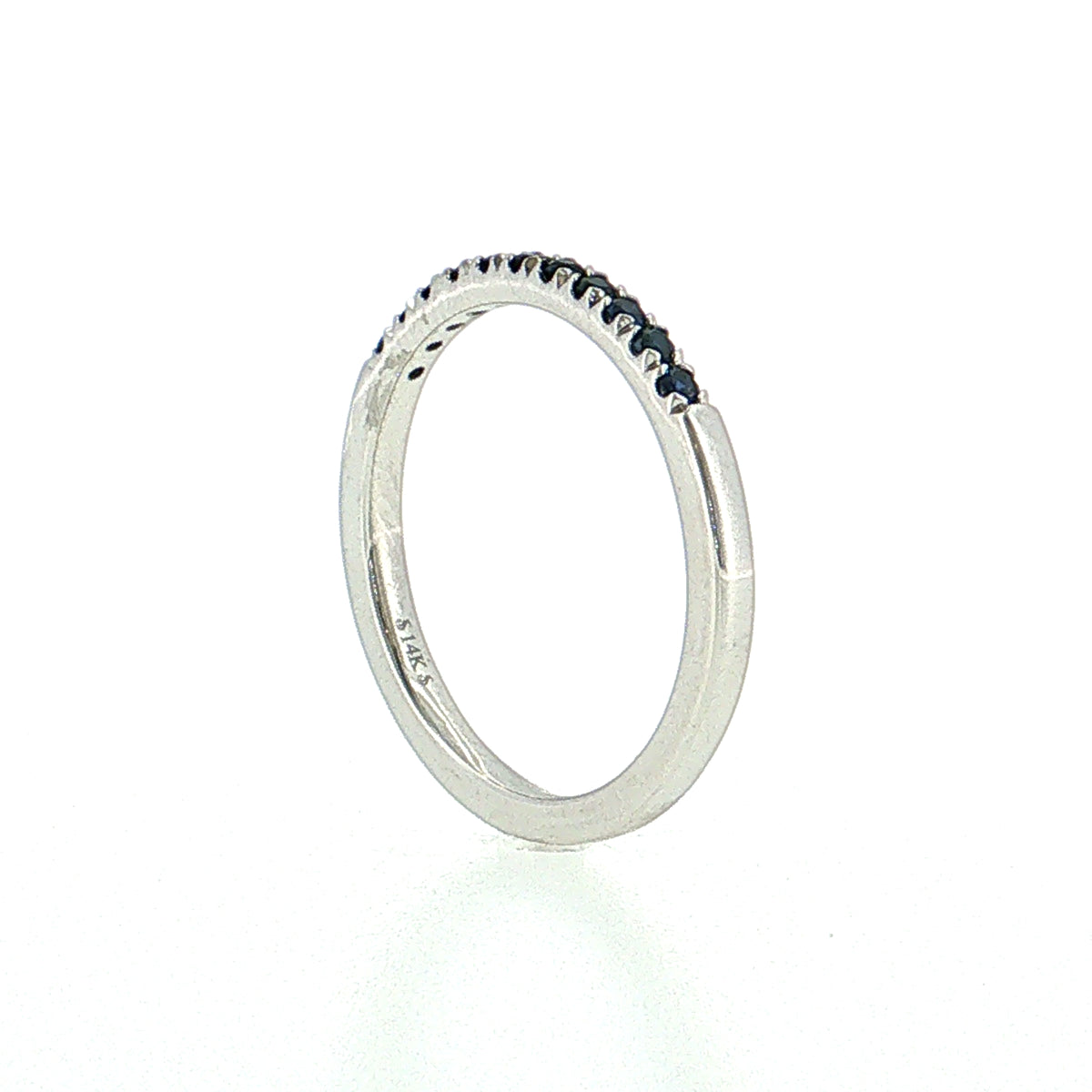 .22 French Set Sapphire Wedding Ring 14k Yellow Gold