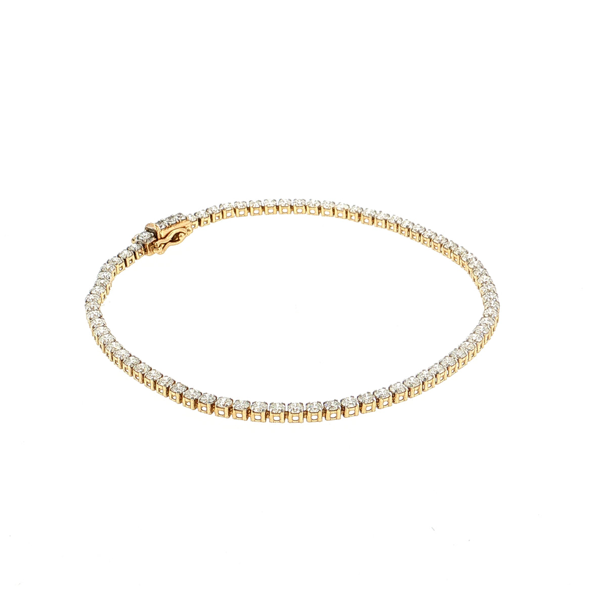 3.50 Brilliant Diamond Tennis Bracelet in 14k Yellow Gold