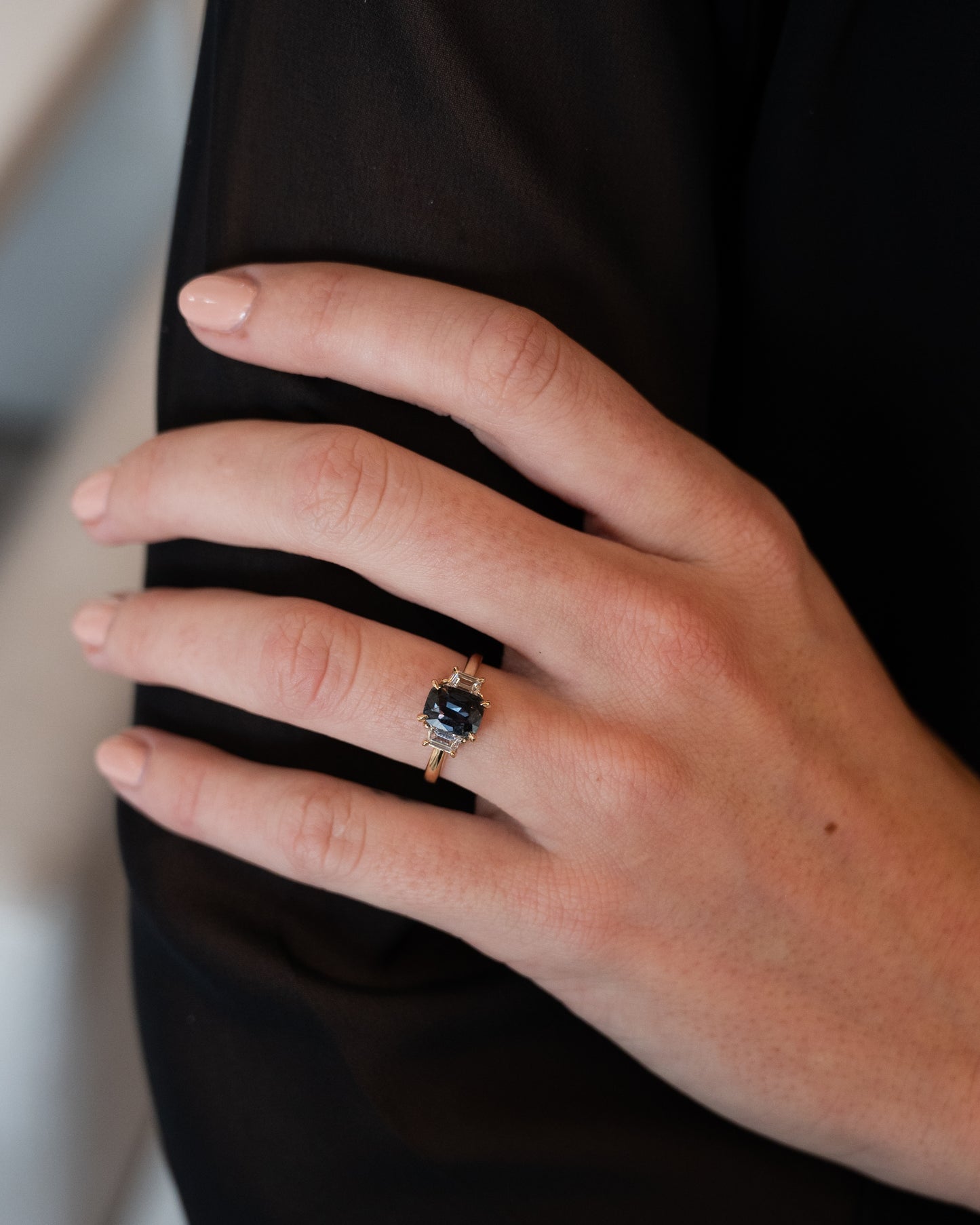 2.04 No Heat Cushion Sapphire Engagement Ring 14k