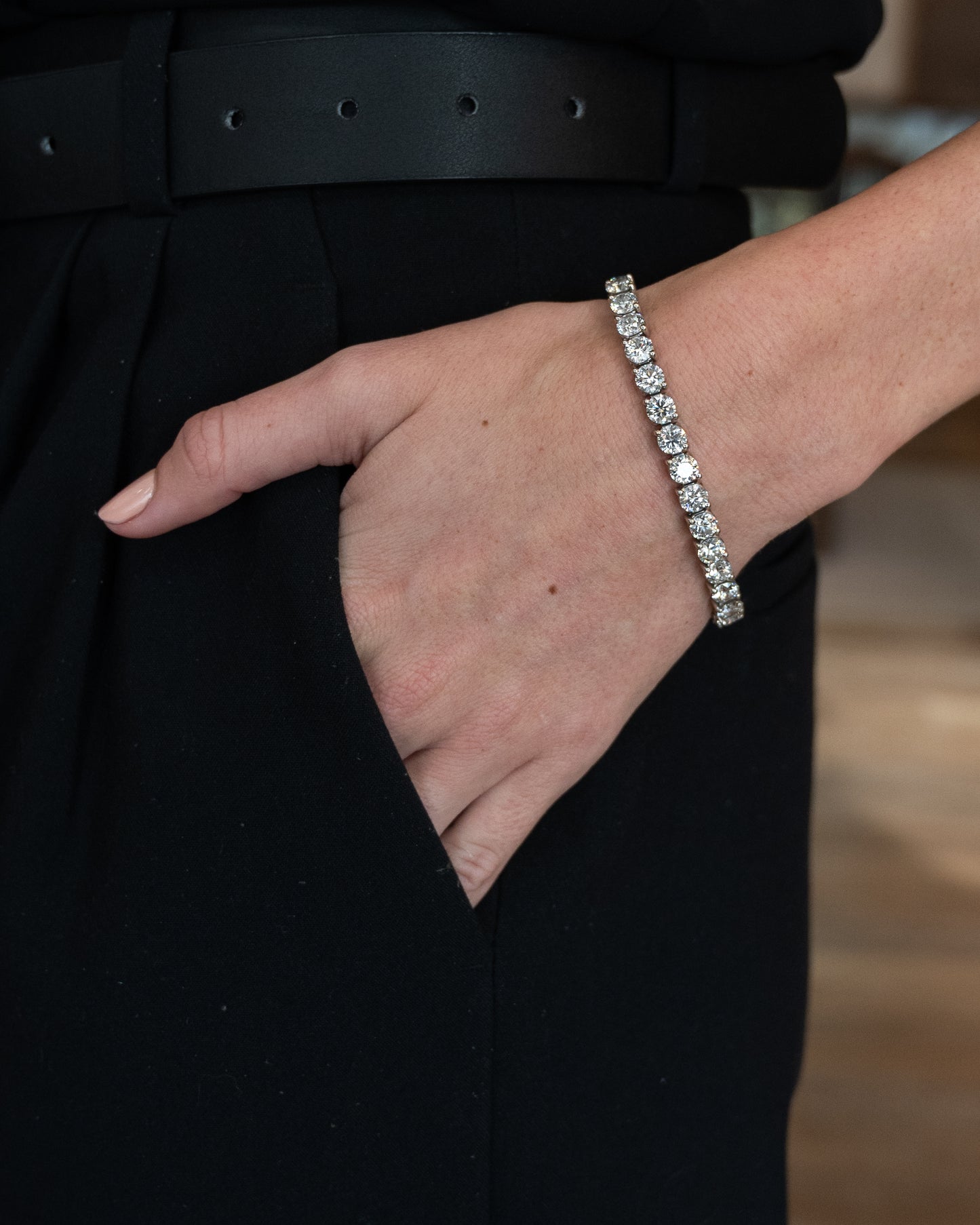 21.05 GIA Round Brilliant Diamond Tennis Bracelet Platinum