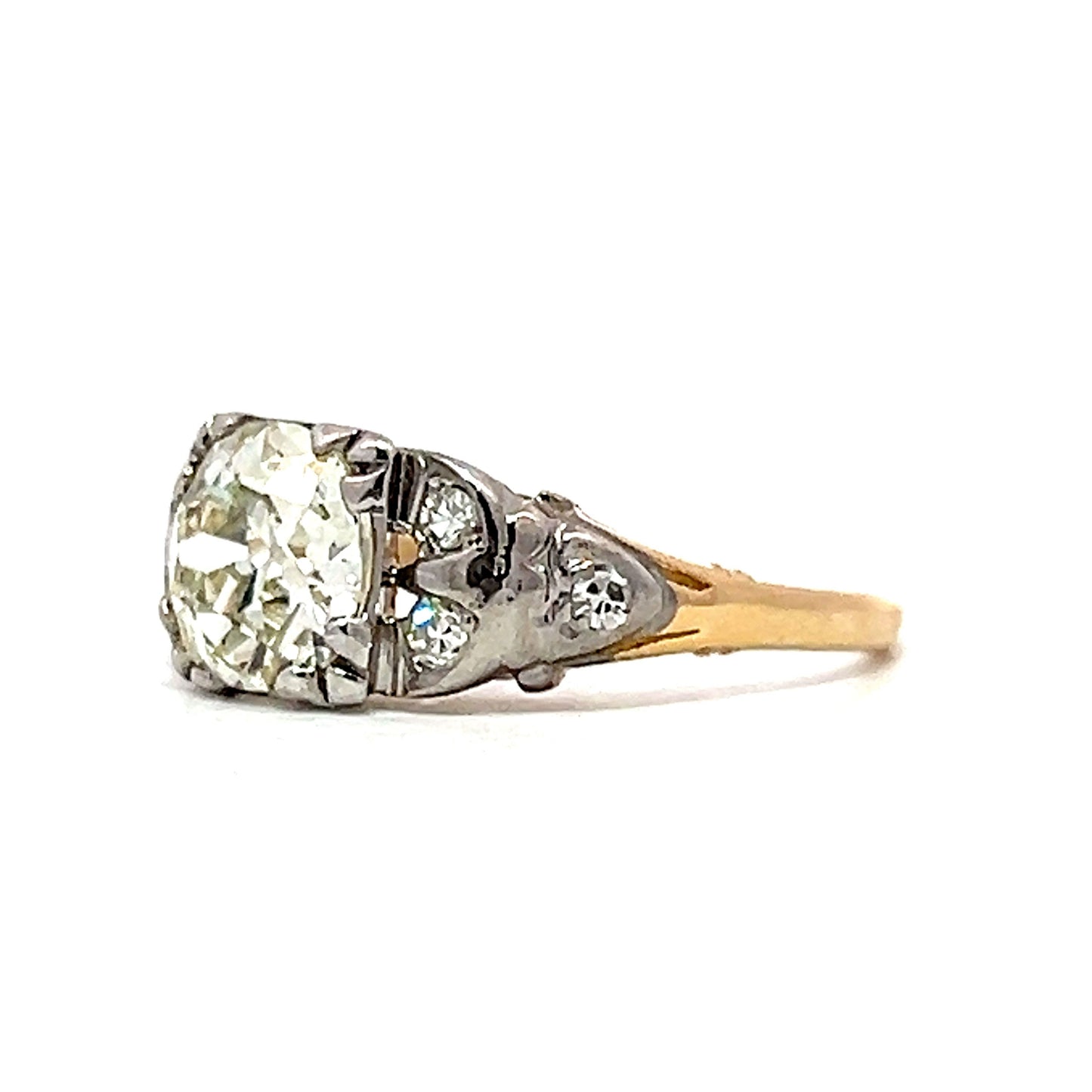 1.35 Vintage Retro European Diamond Engagement Ring