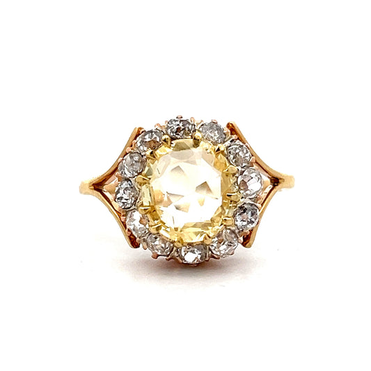 Vintage Victorian Sapphire & Diamond Engagement Ring in 18k