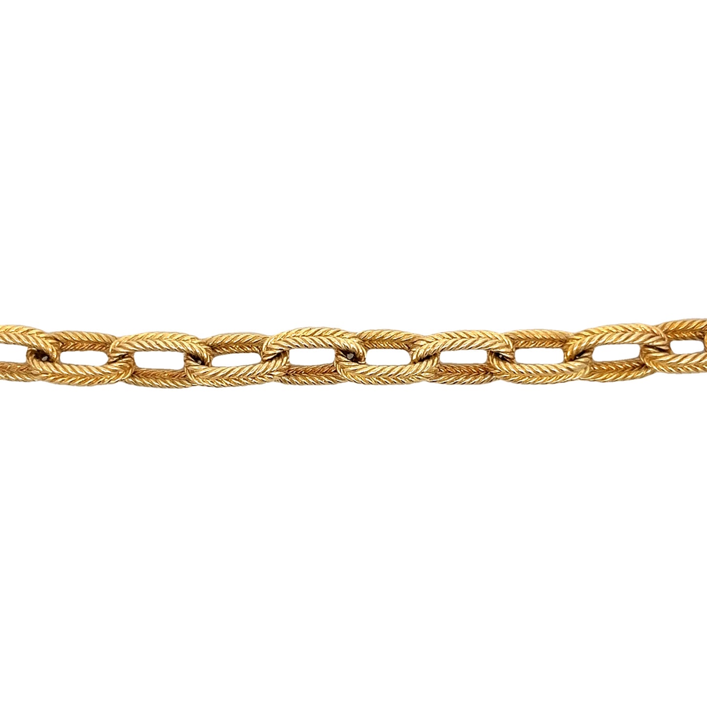 Rope Textured Charm Bracelet in 14k Yellow Gold