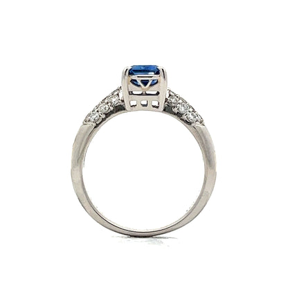 1.77 Emerald Cut Sapphire Engagement Ring in Platinum