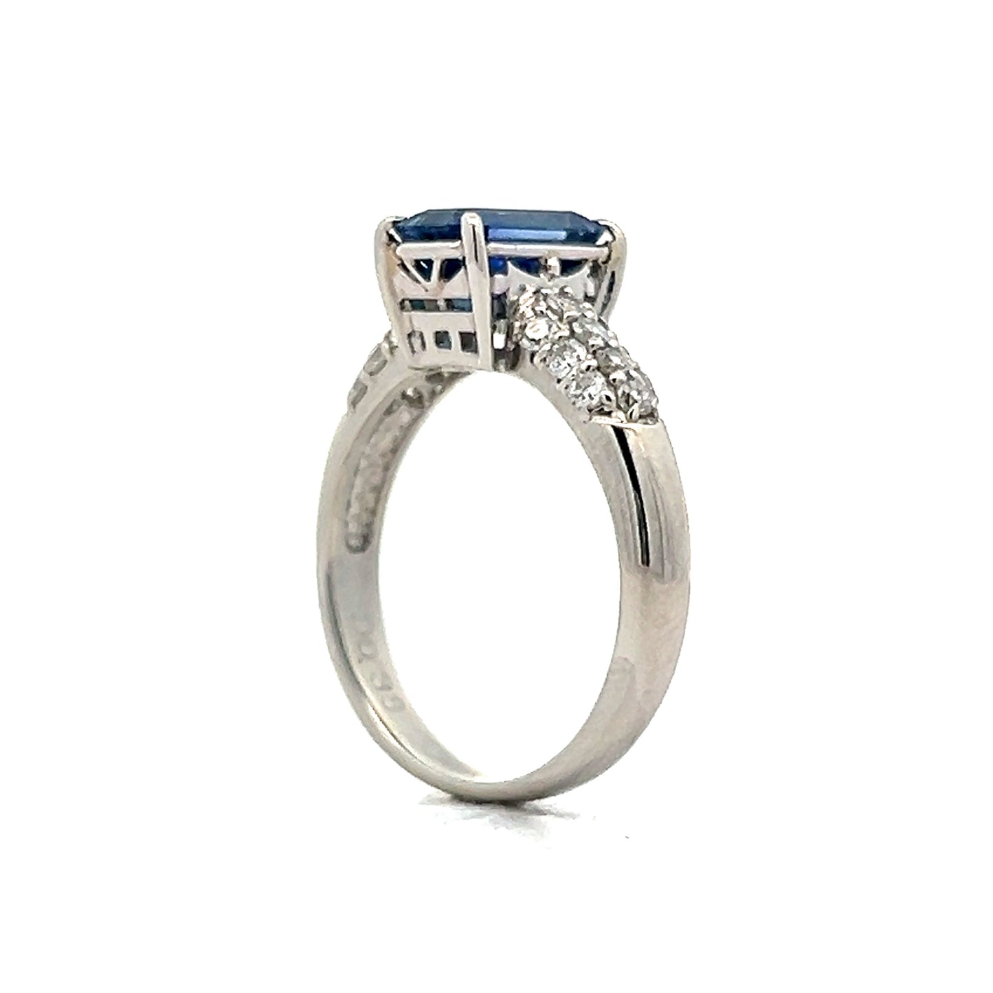 1.77 Emerald Cut Sapphire Engagement Ring in Platinum
