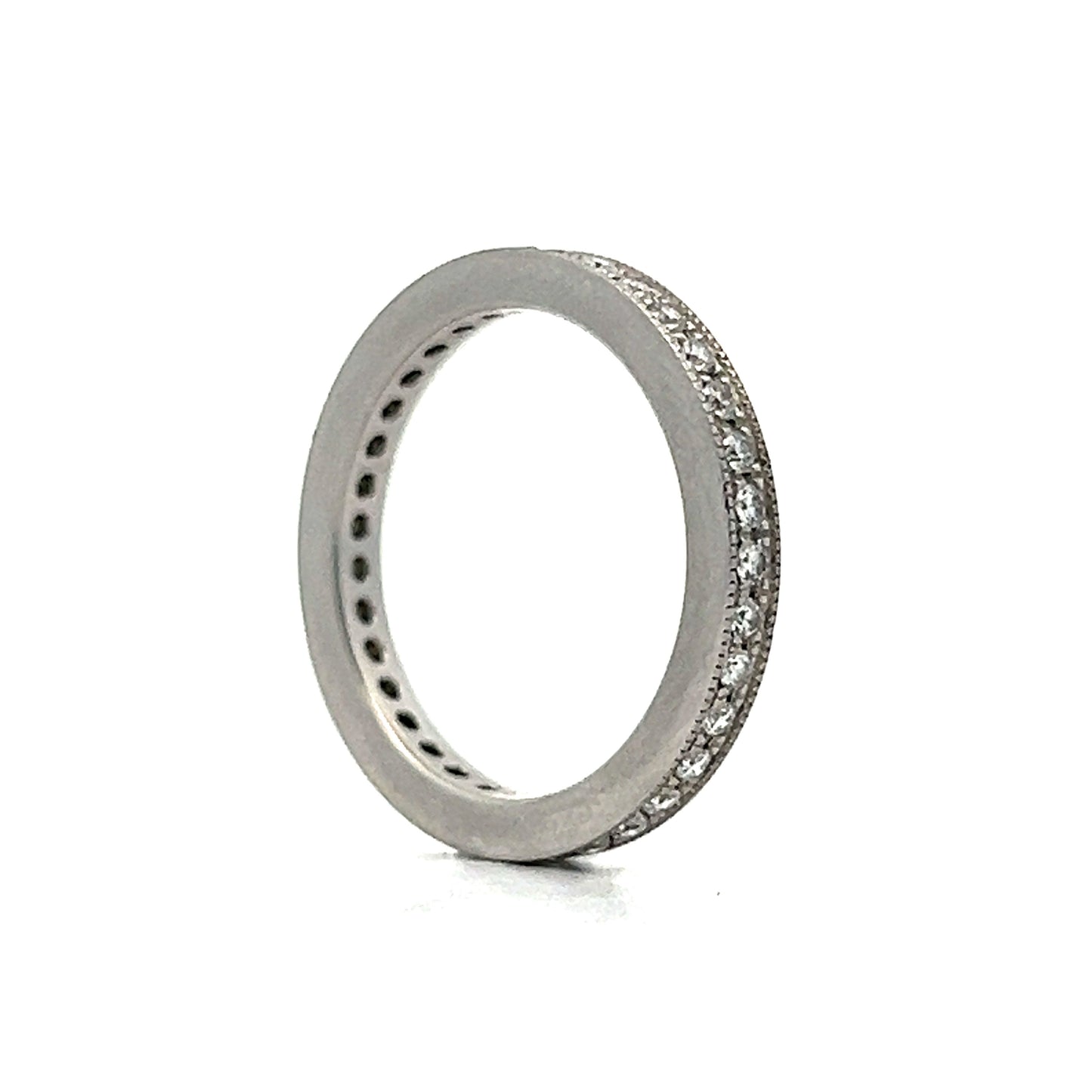 .34 Diamond Eternity Milgrain Wedding Band in Platinum