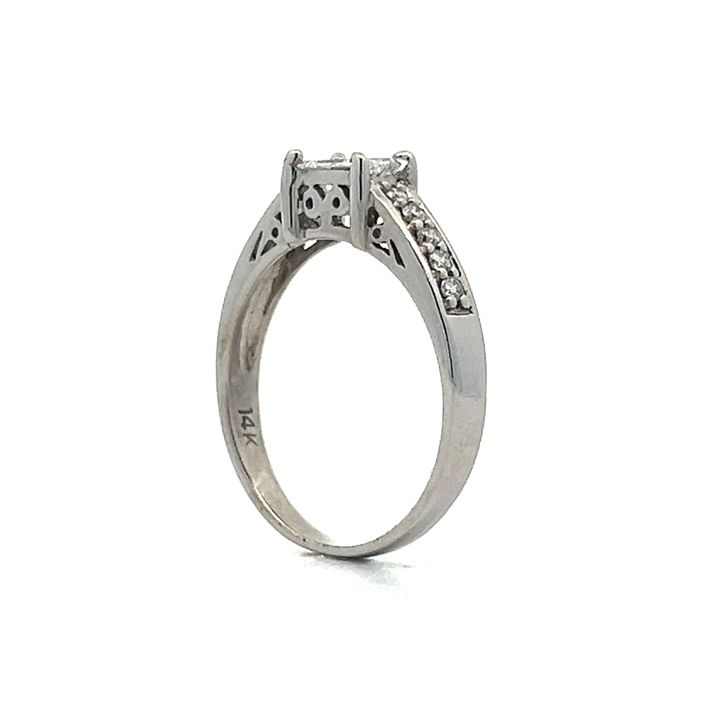 .46 Emerald Cut Diamond Engagement Ring in White Gold