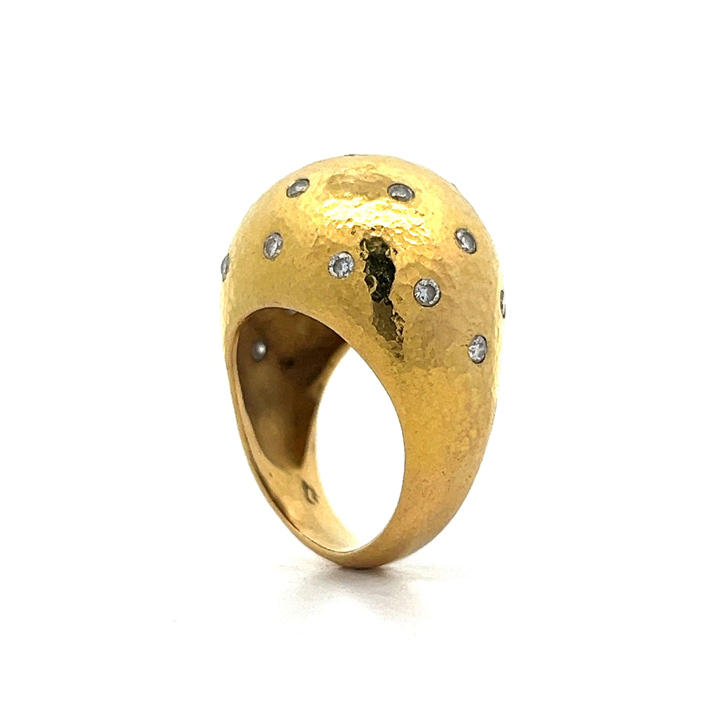 Elizabeth Locke Diamond Dome Ring in 19k Yellow Gold