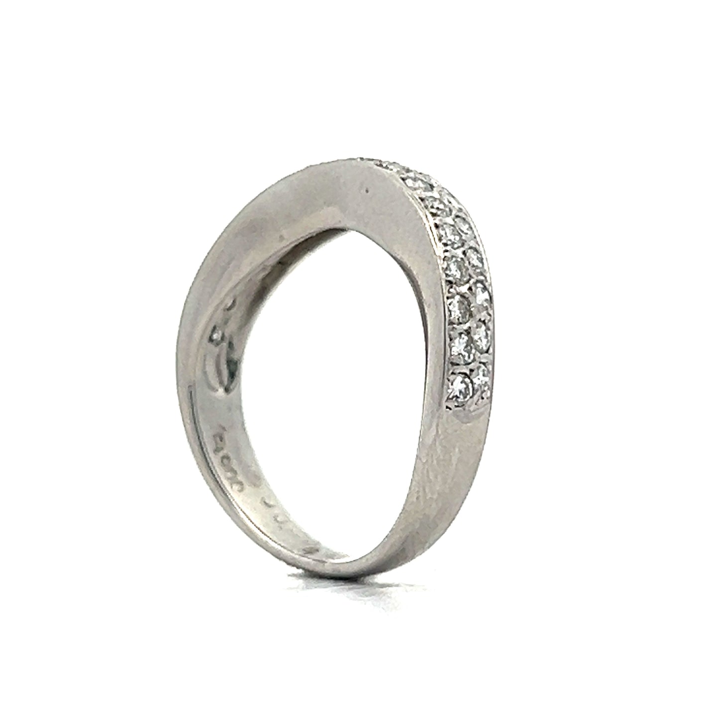 .40 Double Diamond Contoured Wedding Band in Platinum