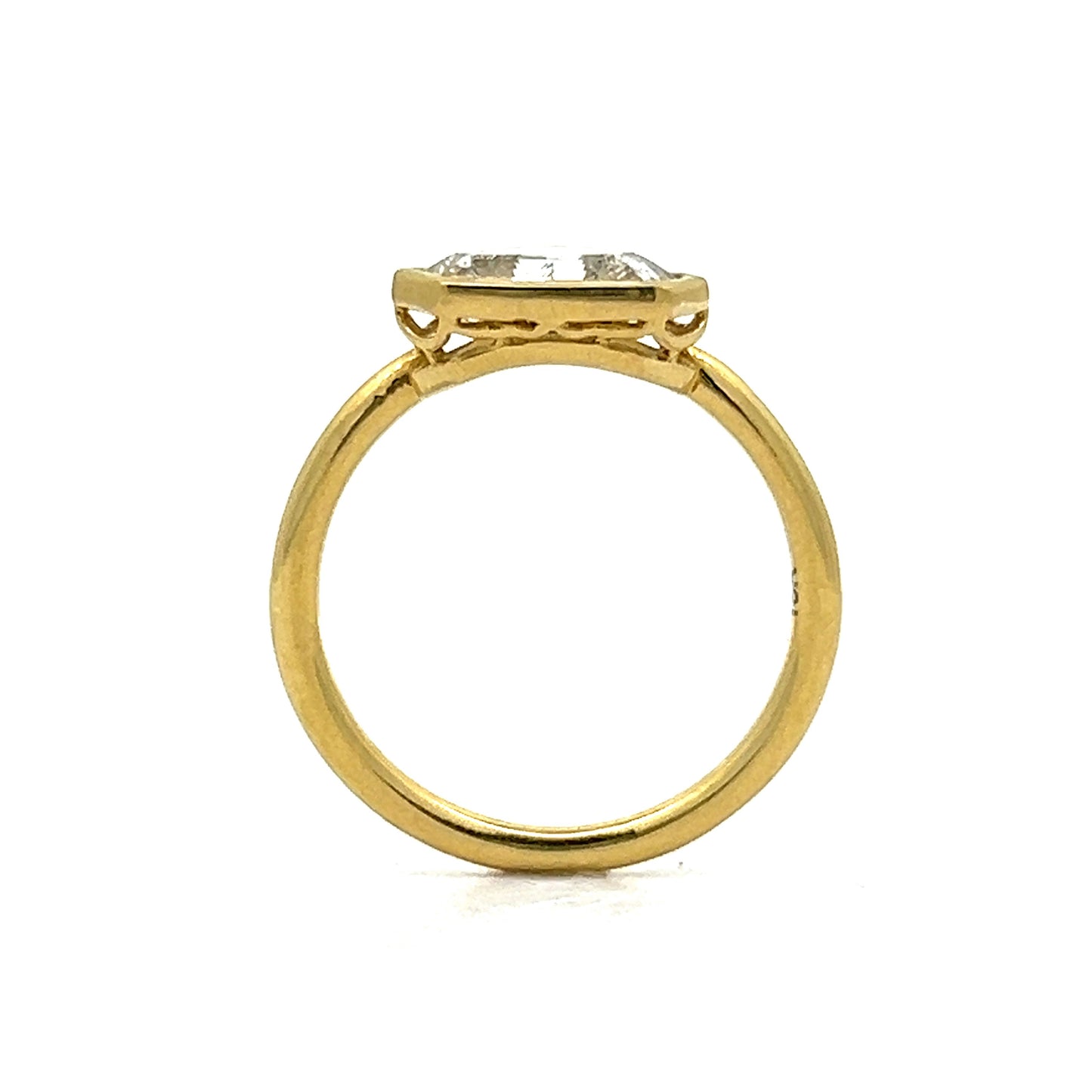 2.01 Portrait Cut Diamond Engagement Ring 18k Yellow Gold