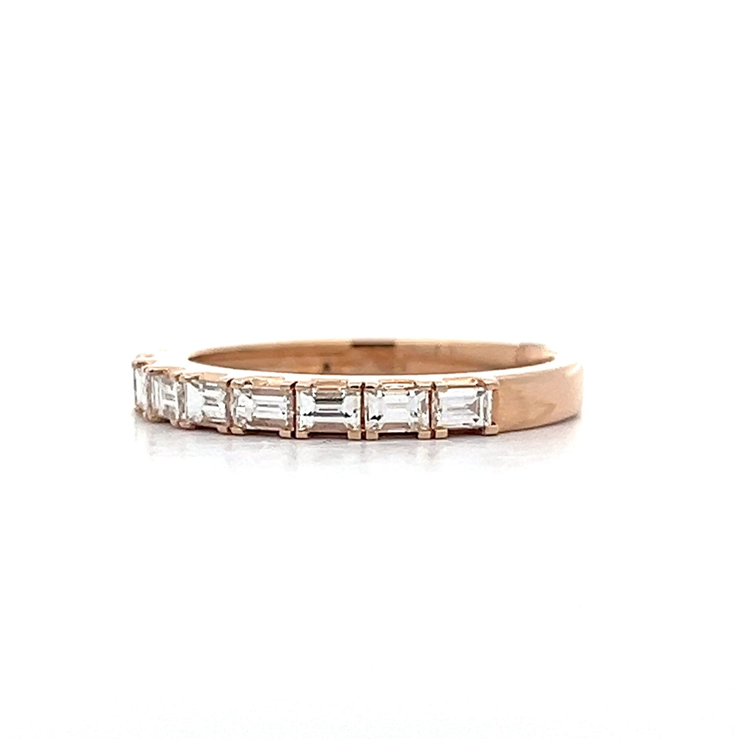 .50 Baguette Diamond Stacking Wedding Band in Rose Gold